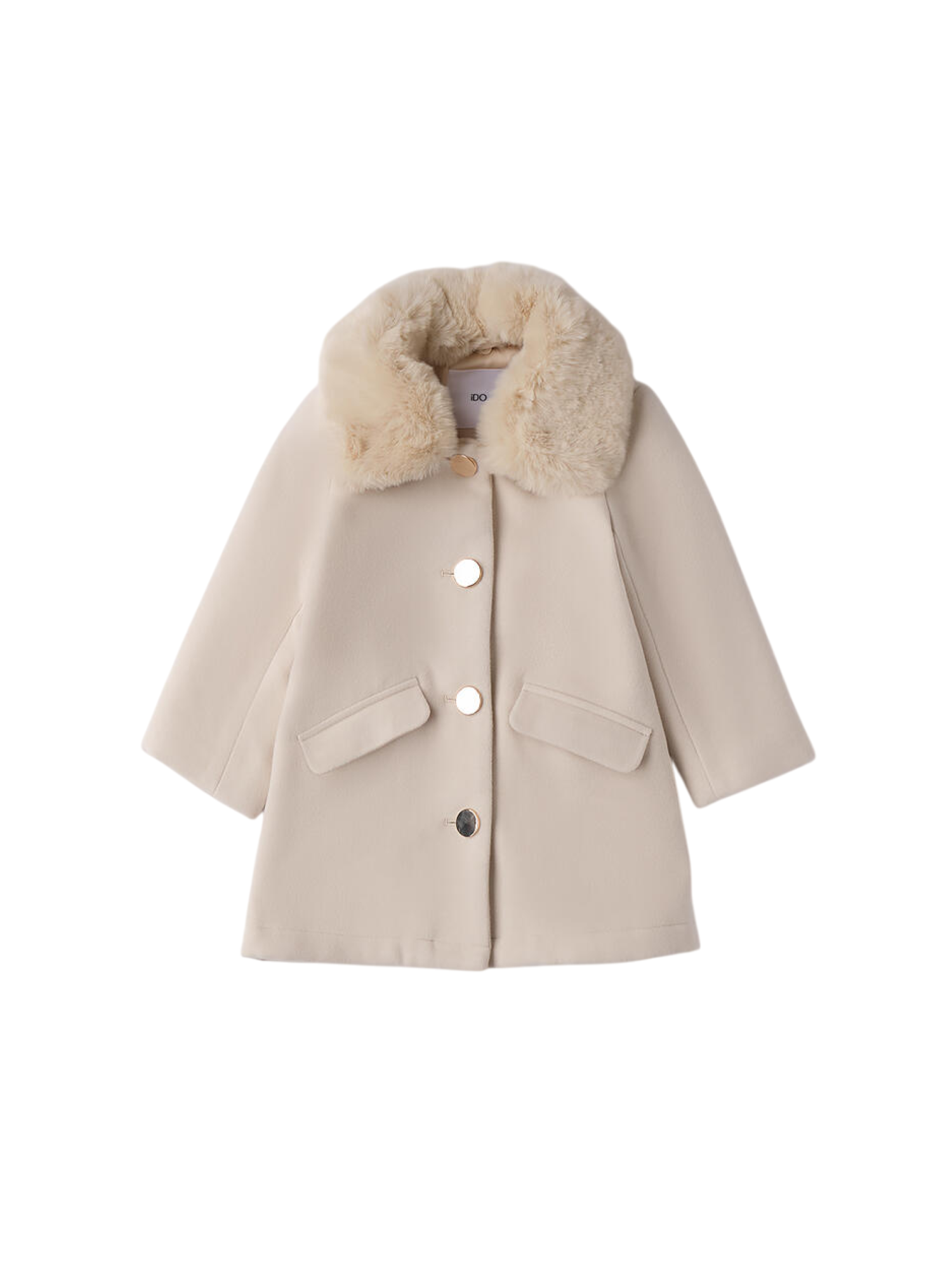 iDo cappotto bambina con ecopelliccia ecrù 4F273 0154 iDO 