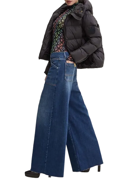 Pinko jeans Bianca baggy gamba larga lavaggio blu scuro 103924-A20M PJZ PINKO 
