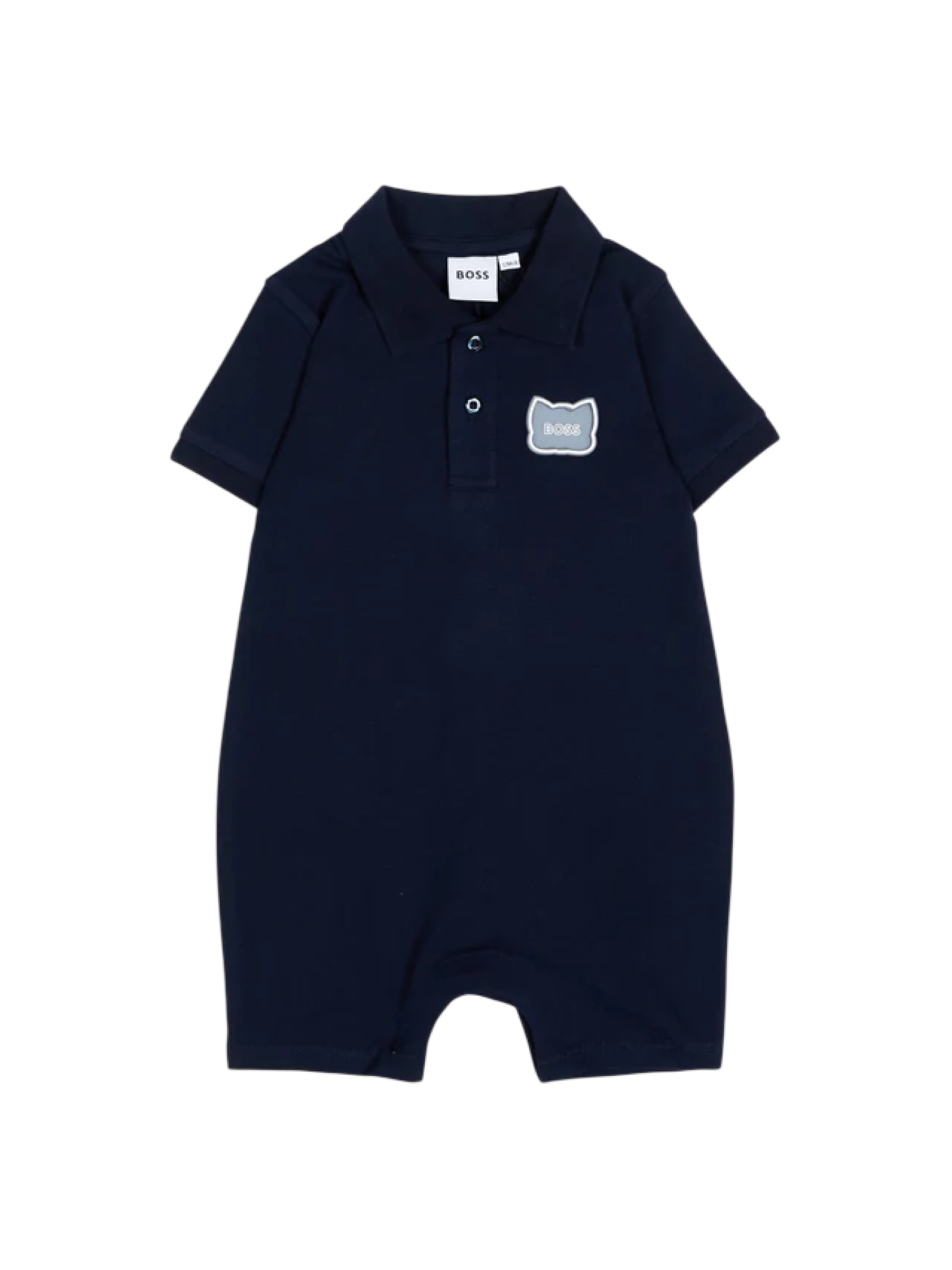 Boss pagliaccetto neonato in piquè patch logo blu J53033 MARINE BOSS 