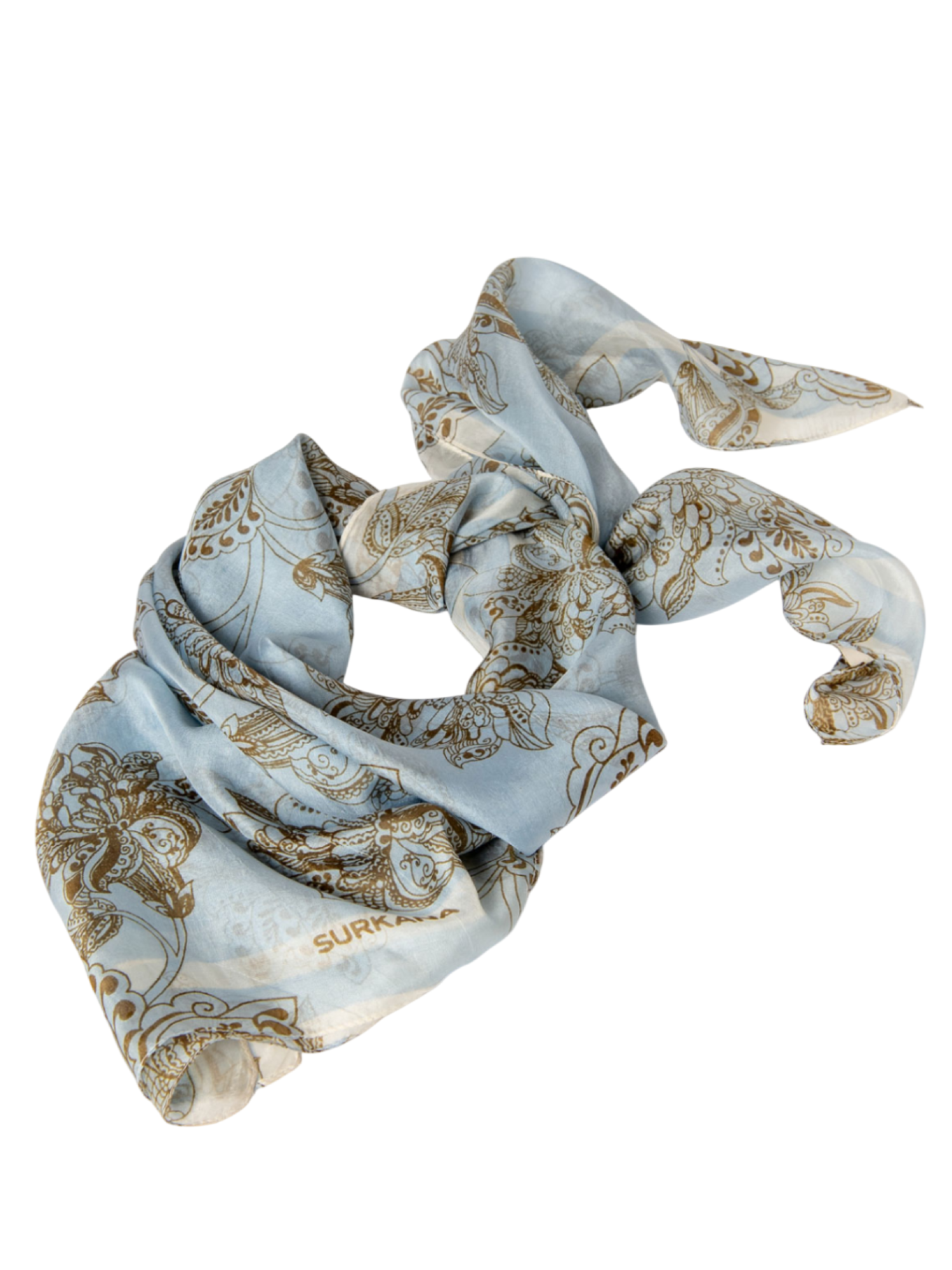 Surkana foulard pura seta donna in fantasia celeste 36MOSE124 59 SURKANA 