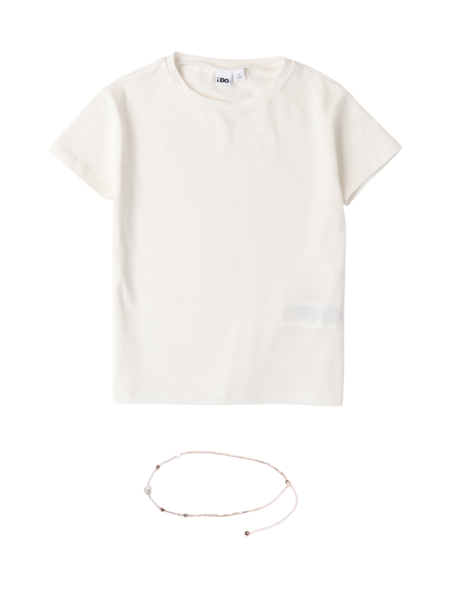 iDo T-shirt manica corta in jersey con collana bianco latte 4B770 0112 iDO 