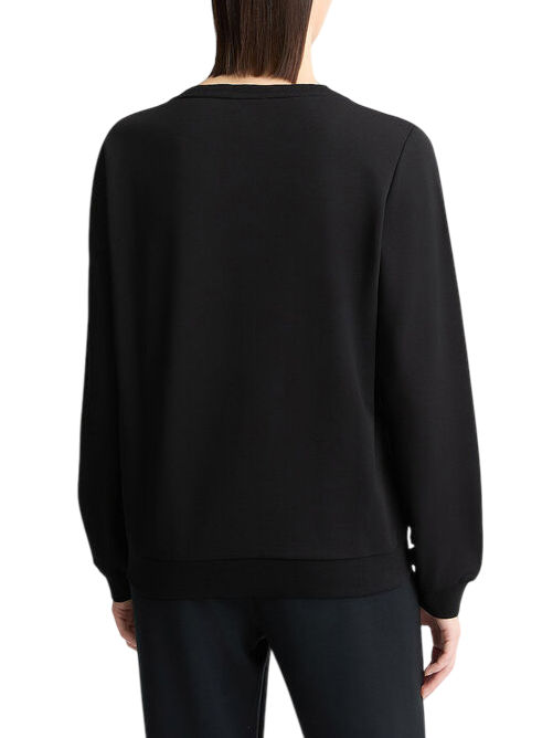 Liu Jo felpa in cotone con logo monogram strass nero TA5168FS090 R9932 LIU JO 