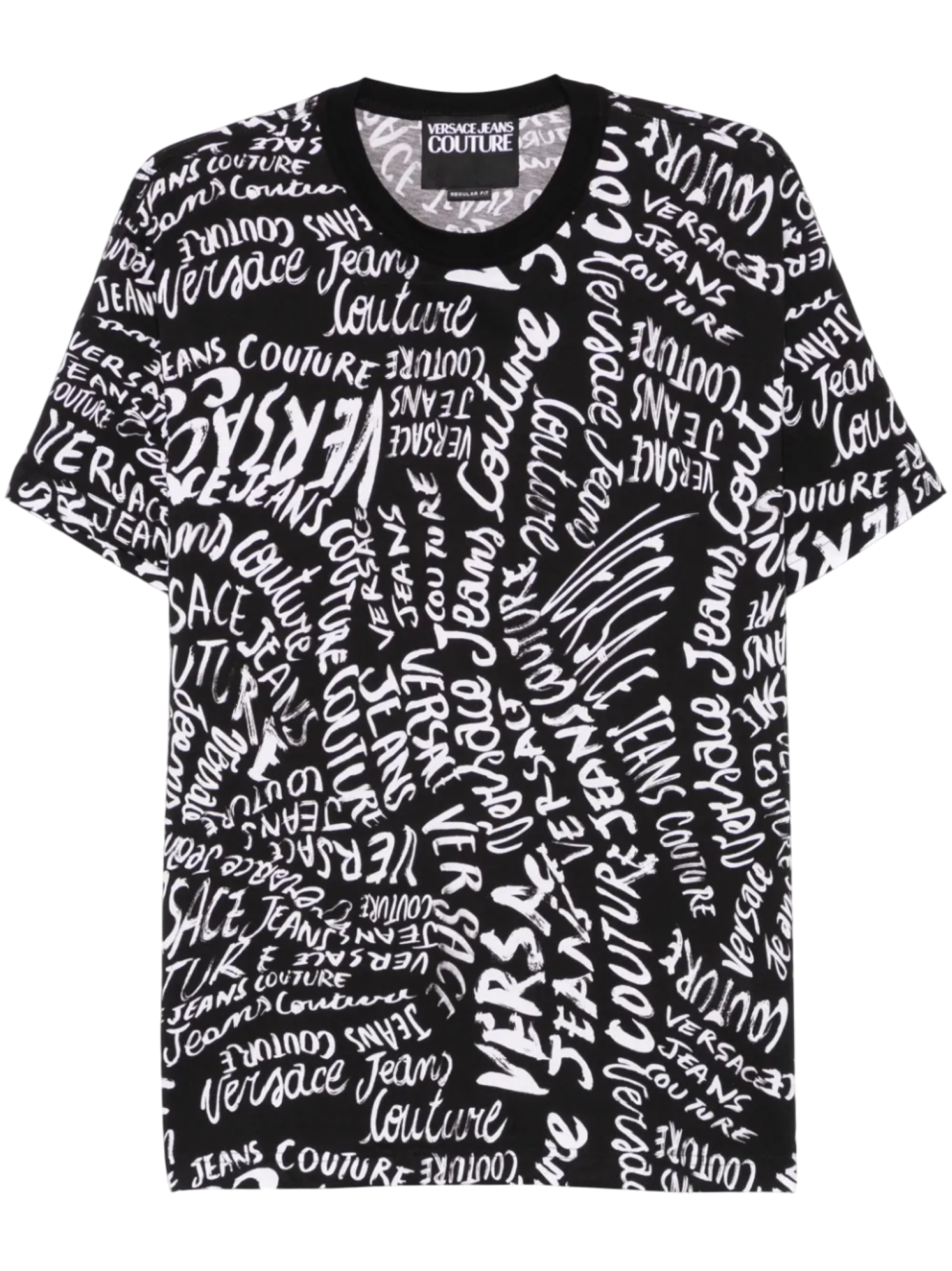 Versace Jeans Couture T-shirt maniche corte con logo all over nero 78GAH6R0-JS440 L01 VERSACE Jeans Couture 