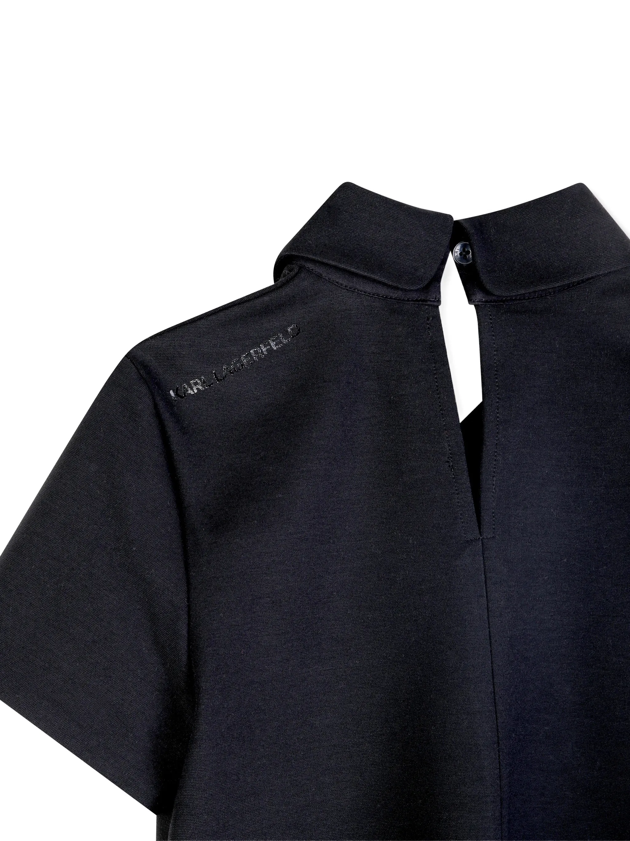 Karl Lagerfeld polo bambina manica corta con logo paillettes nero Z31271 NERO KARL LAGERFELD KIDS 