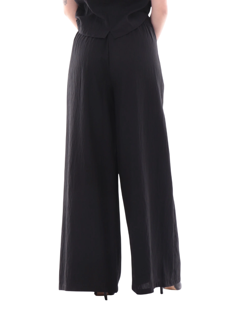 Yes Zee pantaloni palazzo misto lino nero P376-EV00 0801 YES-ZEE 