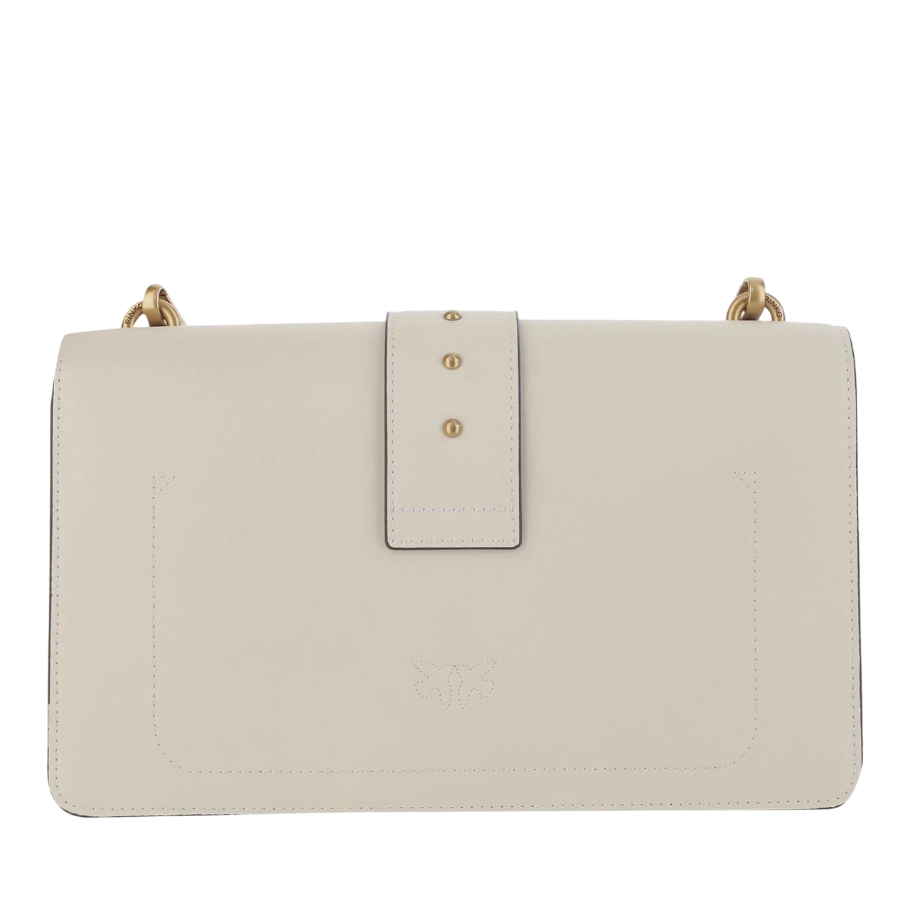 Pinko borsa a tracolla Love One Classic in pelle bianco oro 105857-A0F1 Z14Q PINKO 