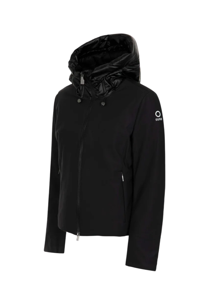 Suns giubbino donna Primula con cappuccio nero GBS53017D BLACK SUNS 