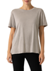 Lola by Sandro Ferrone T-shirt misto modal con strass tortora