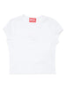 Diesel T-shirt manica corta Tangie con logo cut out bianco