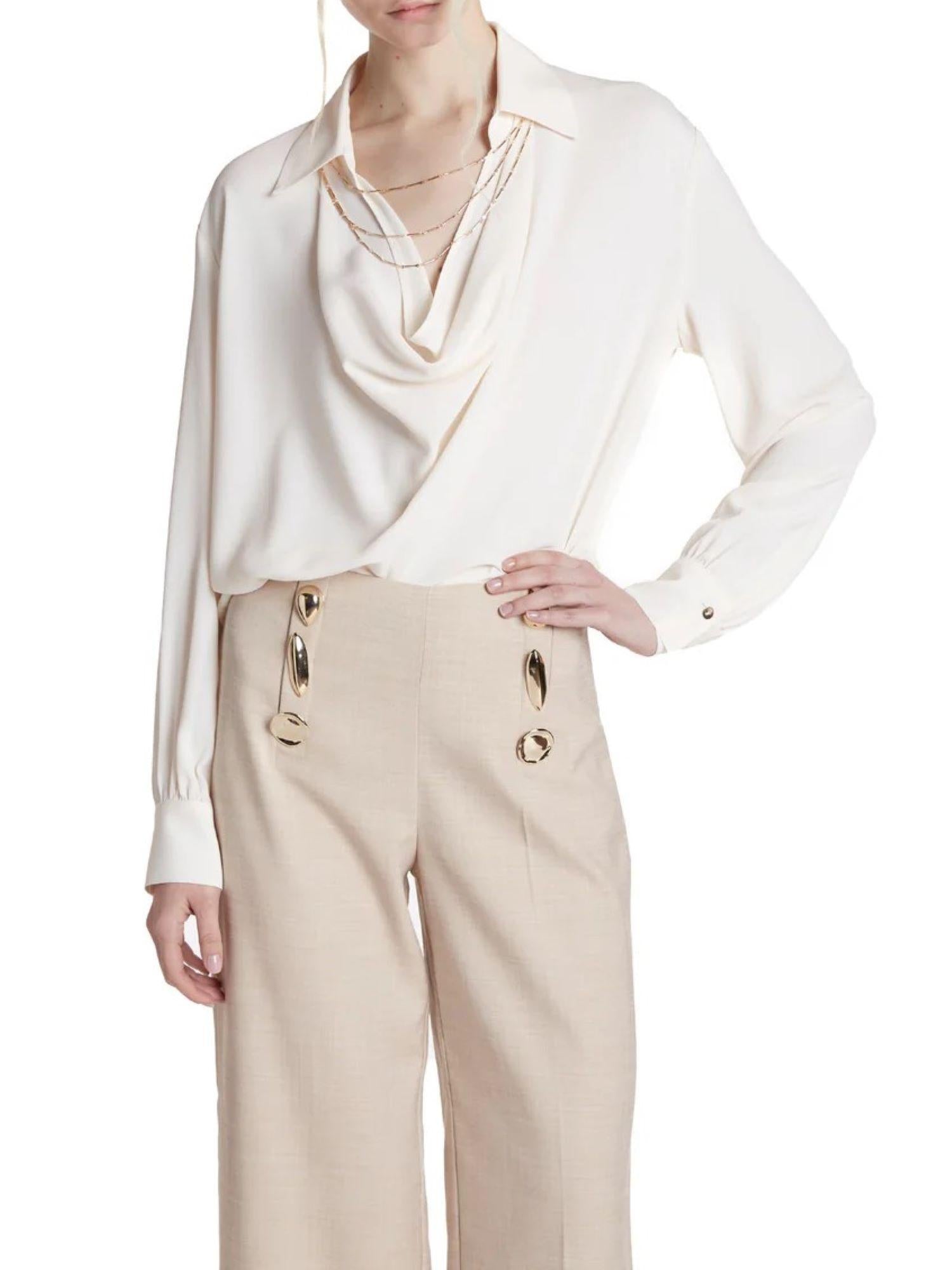 Simona Corsellini blusa misto seta con collane panna P26CPBL00901 0359 SIMONA CORSELLINI 