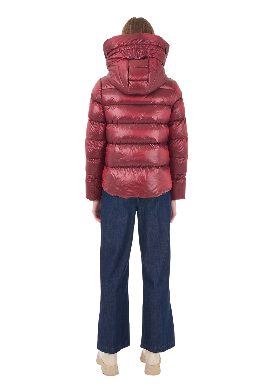 Yes Zee piumino donna in nylon trapuntato rosso J043-O100 0580 YES-ZEE 