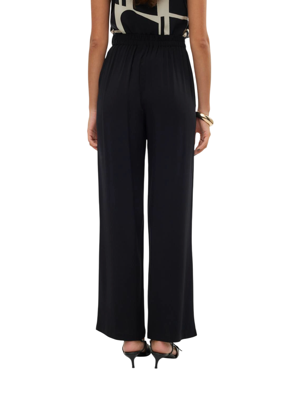 Vero Moda pantaloni in viscosa gamba dritta nero 10297357 BLACK VERO MODA 