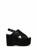 Aniye By sandali Lula platform in pelle e suede nero
