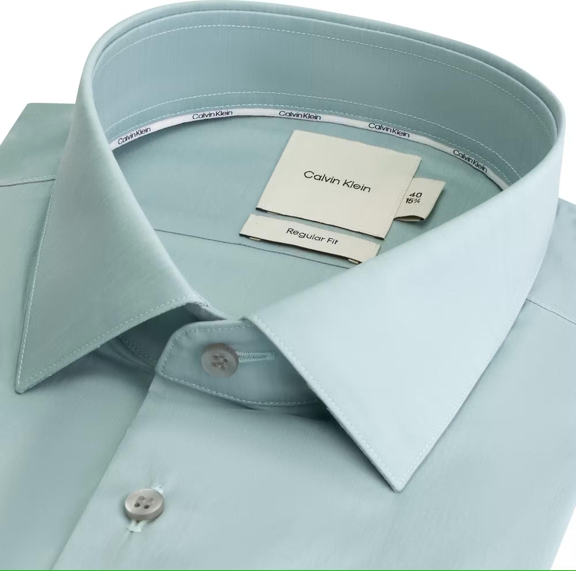 Calvin Klein camicia maniche lunghe slim fit verde acqua K10K114356 CFC Calvin Klein 