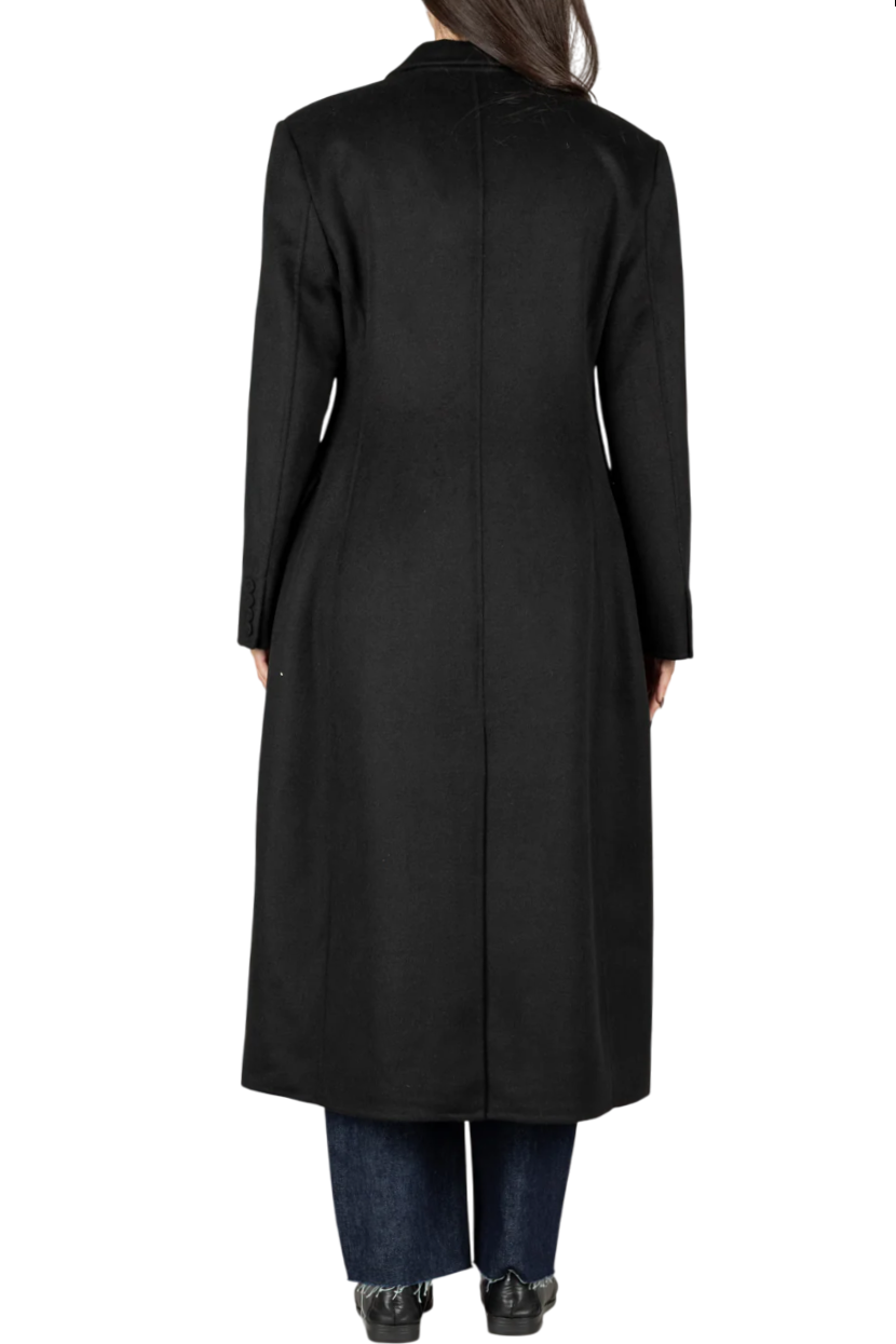 Vicolo cappotto doppiopetto lungo misto lana nero TF0059 NERO VICOLO 
