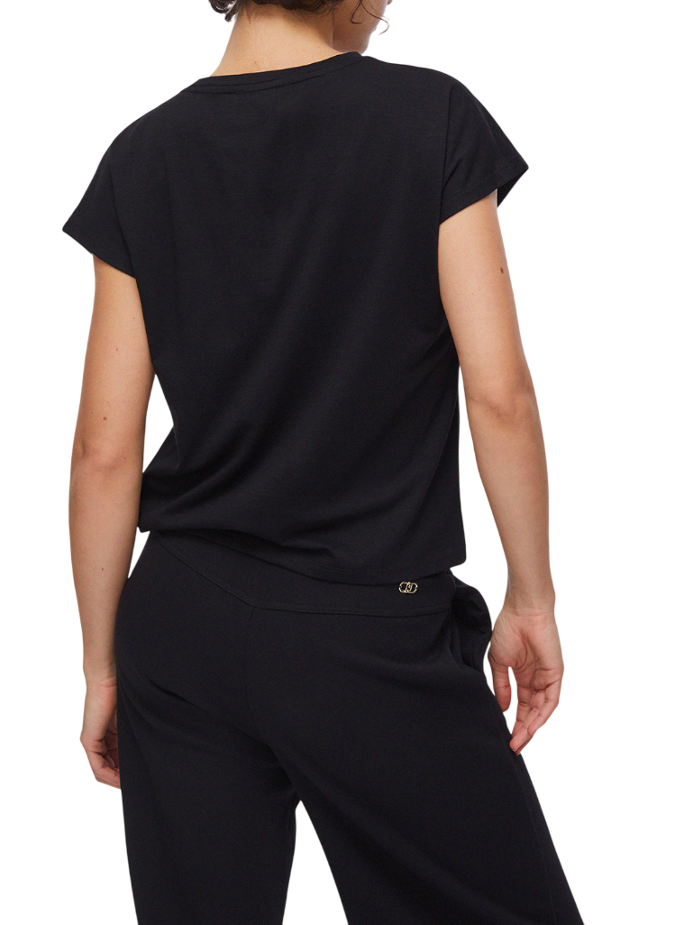 Liu Jo T-shirt manica corta con logo gioiello nero TA6164JS870 P9298 LIU JO 