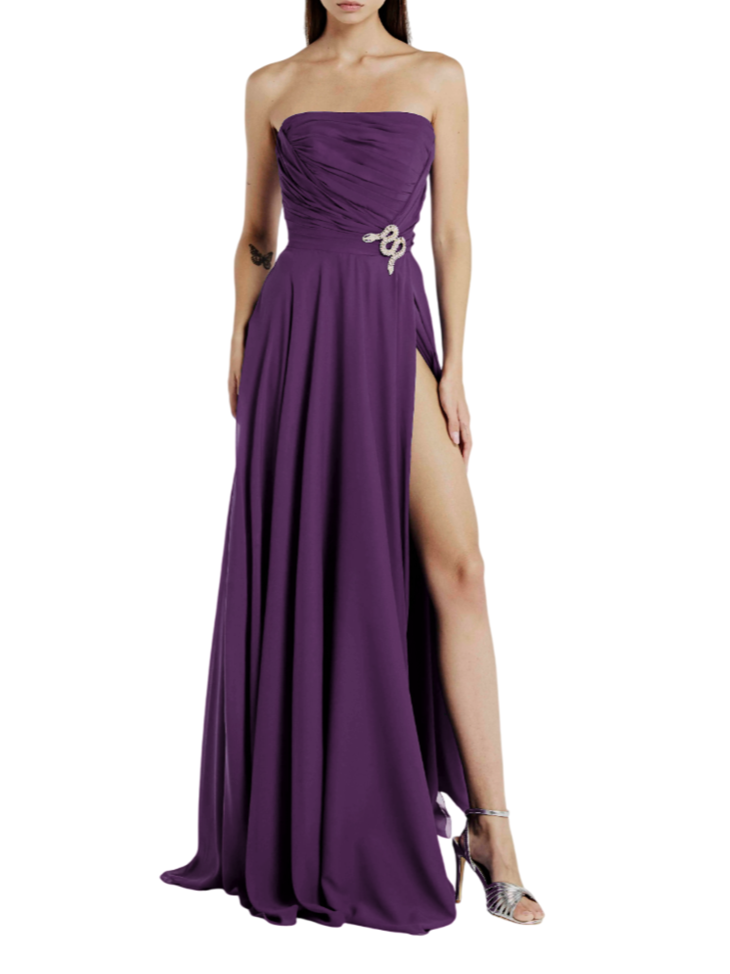 Atelier Legora abito cerimonia lungo con Snake gioiello glicine AT117-12 BLU A.LEGORA 