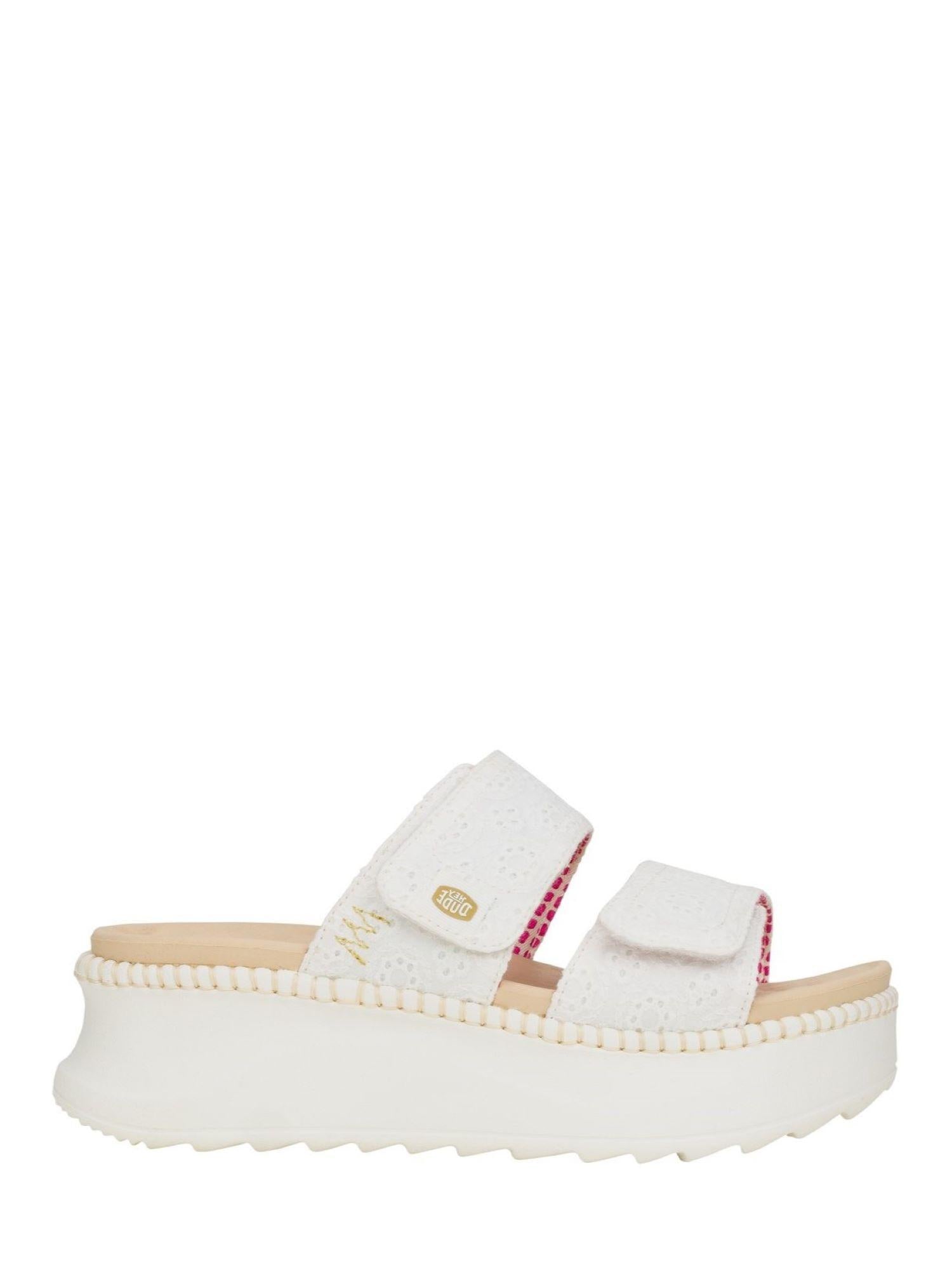 Hey Dude ciabatta con zeppa Delray Slide Eyelet bianco 43203 100 HEY DUDE 
