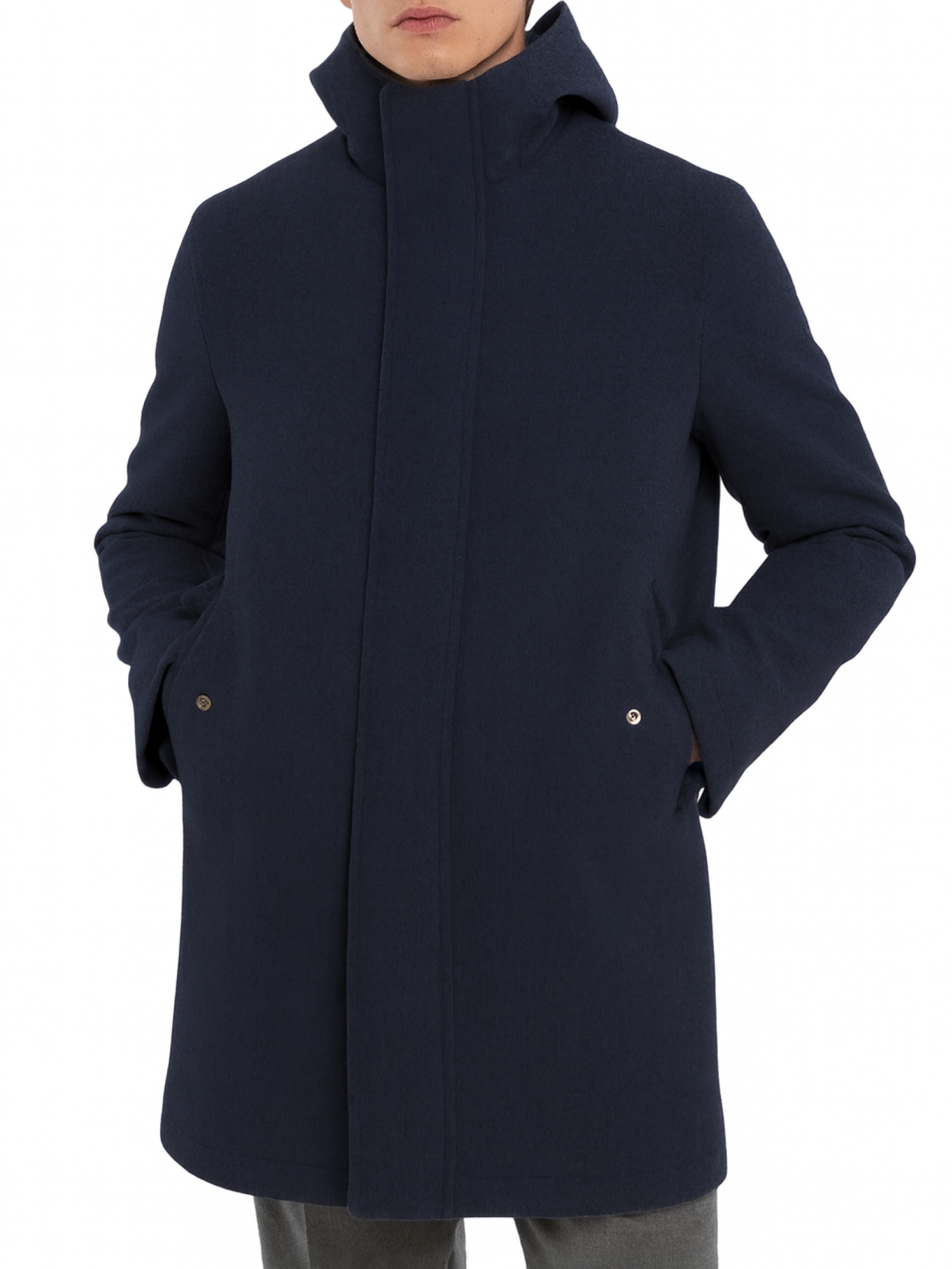 Manuel Ritz cappotto in panno misto lana con cappuccio blu 3932H8317C-253735 89 MANUEL RITZ 
