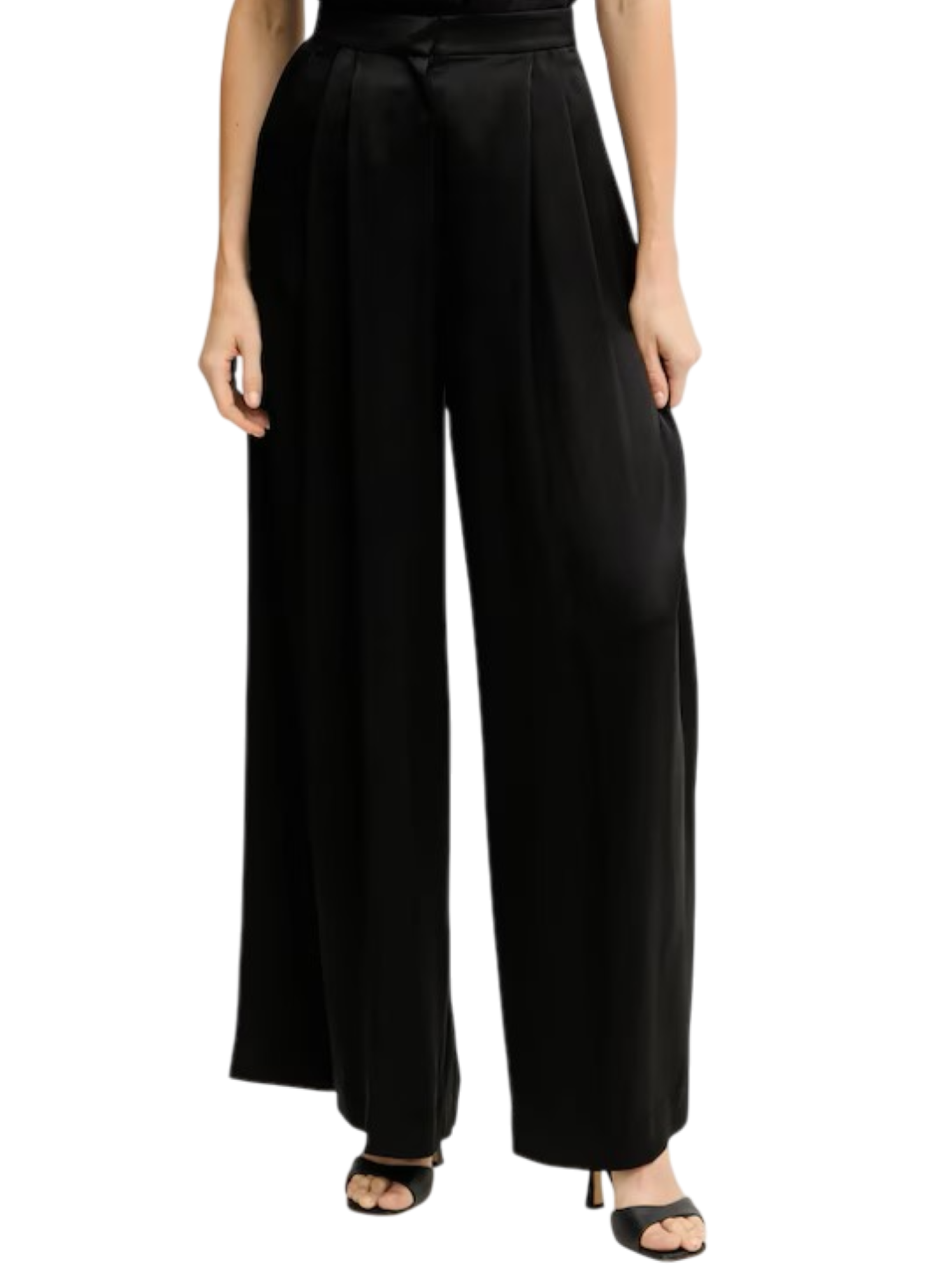 Pinko pantaloni palazzo in raso Tetrix nero 105716-A1Y5 Z99 PINKO 