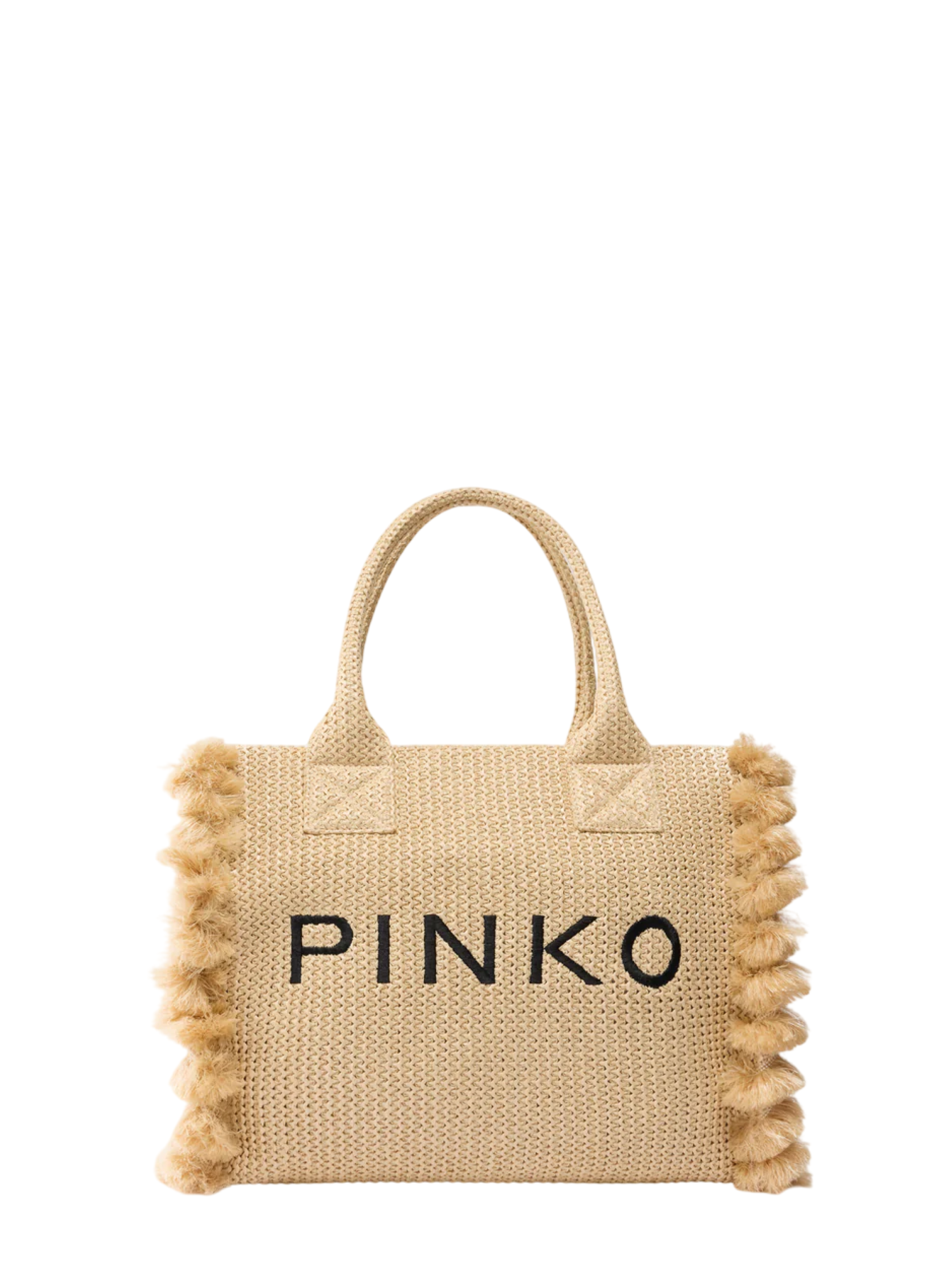 Pinko borsa Beach Shopper in rafia con logo beige 106673-A39Y HZ3Q PINKO 