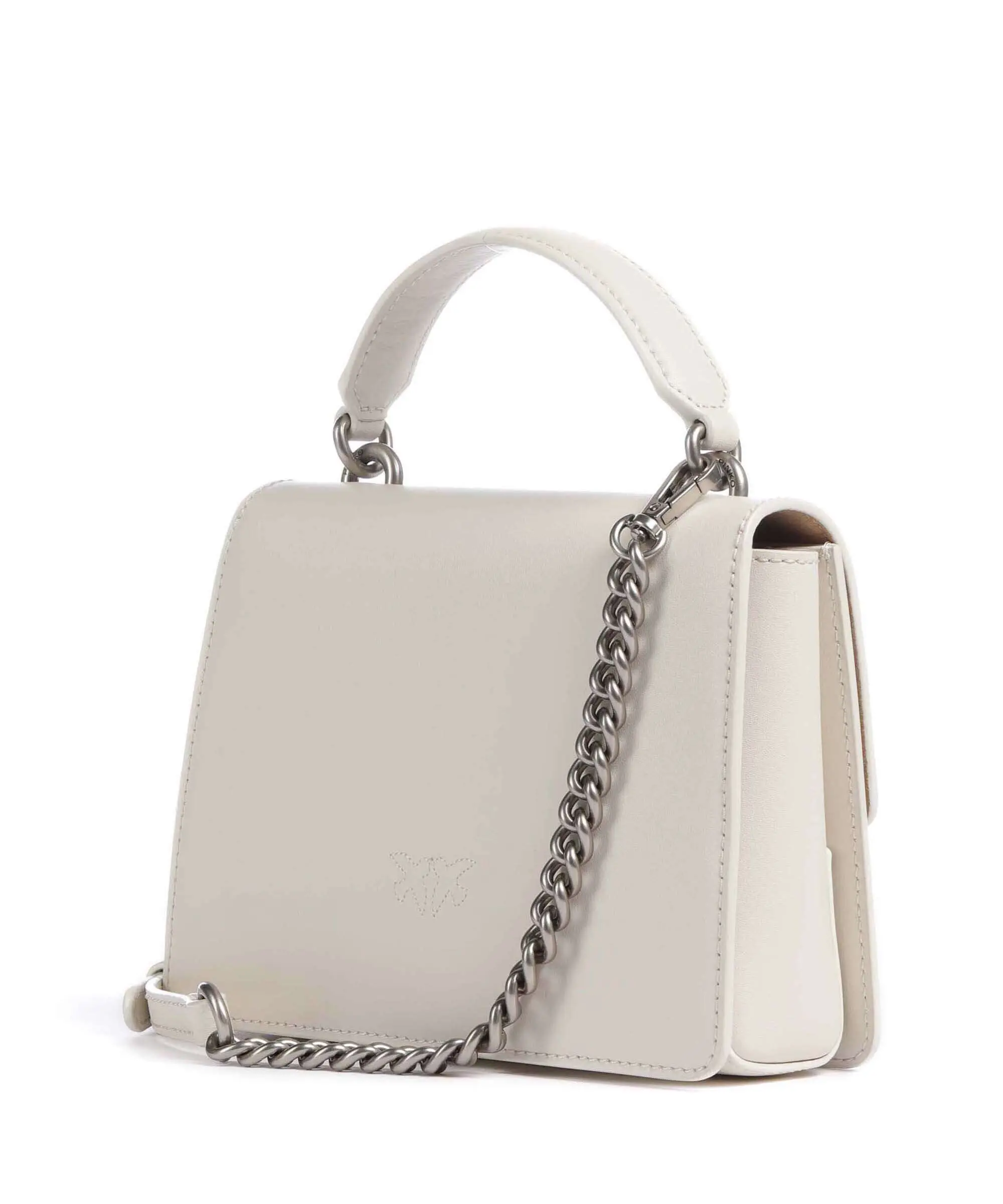 Pinko borsa Love Bag One Top Handle Mini Light bianco argento