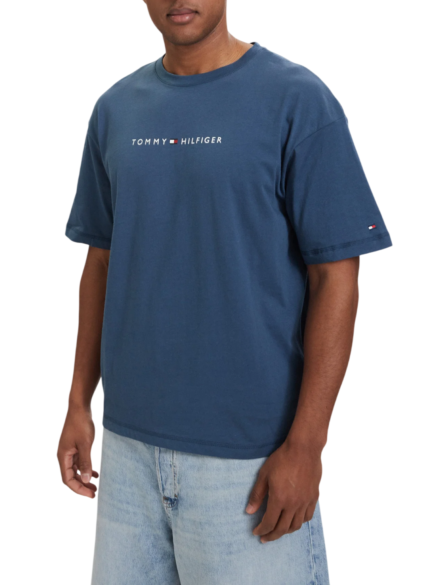 Tommy Hilfiger T-shirt manica corta uomo con logo indaco UM0UM03643 DBZ Tommy Hilfiger beachwear 