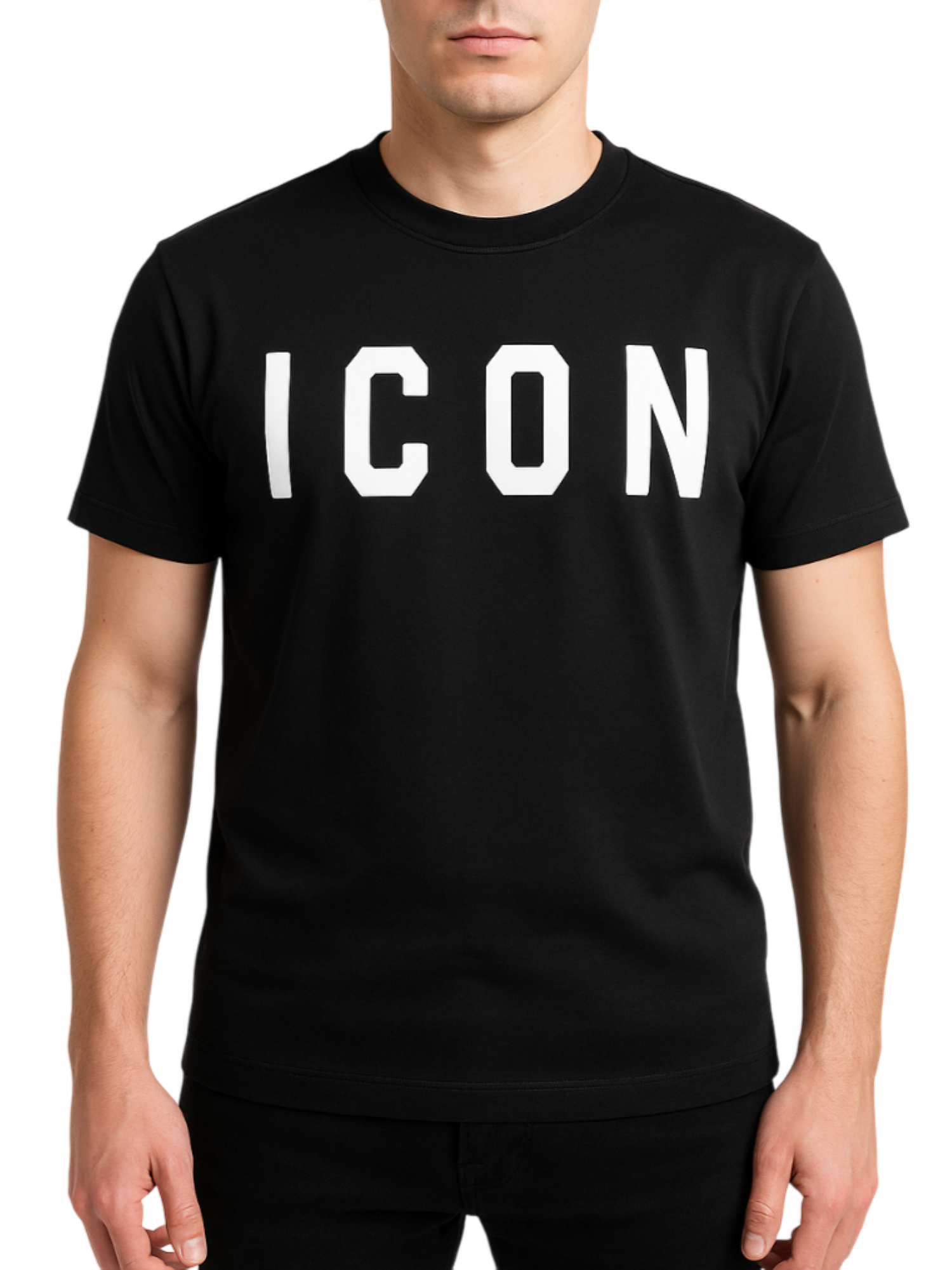 Icon T.shirt uomo manica corta con logo nero ICUF2W6T001 NERO ICON 