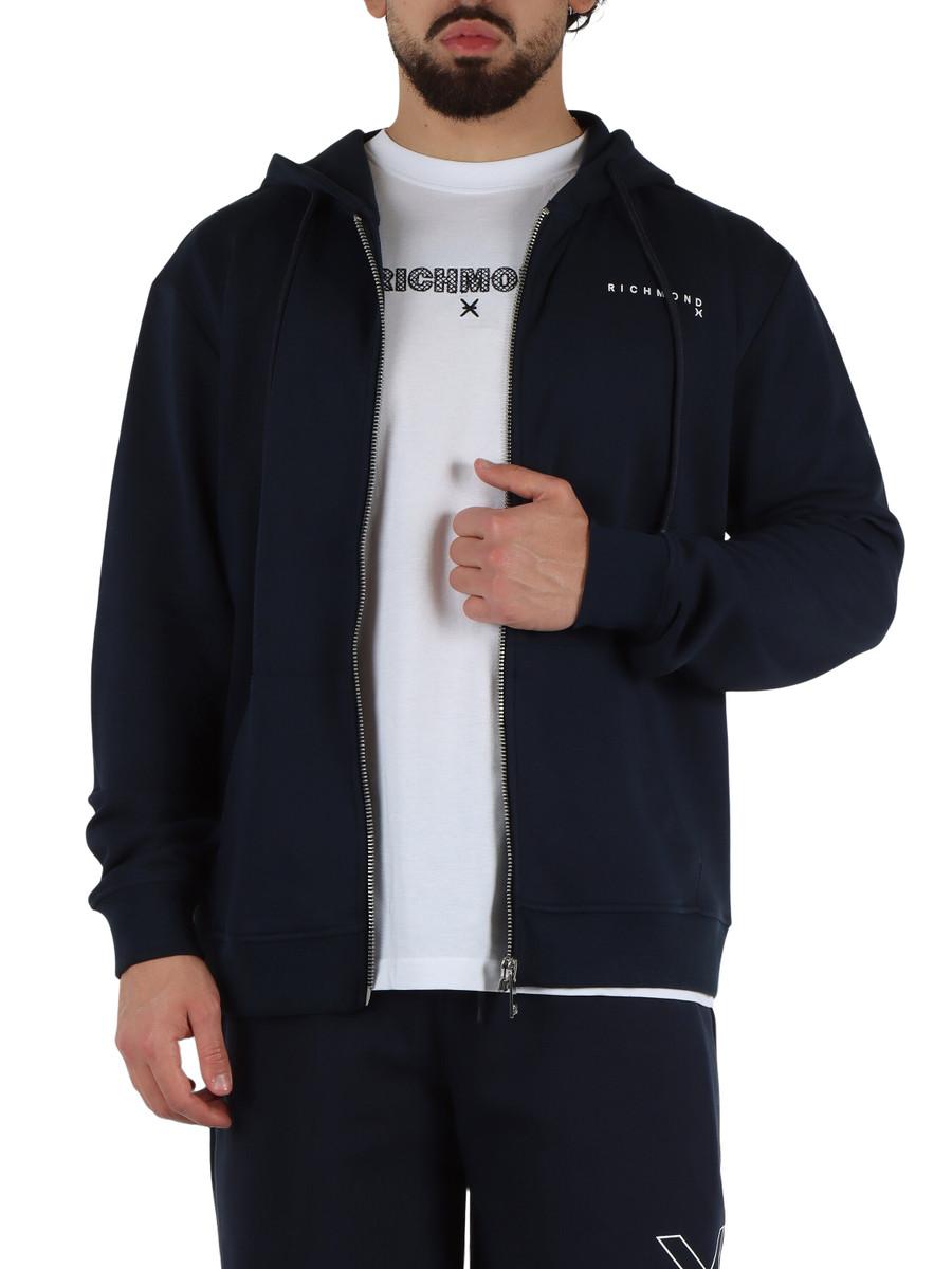 John Richmond felpa con zip e cappuccio Chioselia nero UMP25217FE BLACK John RICHMOND 