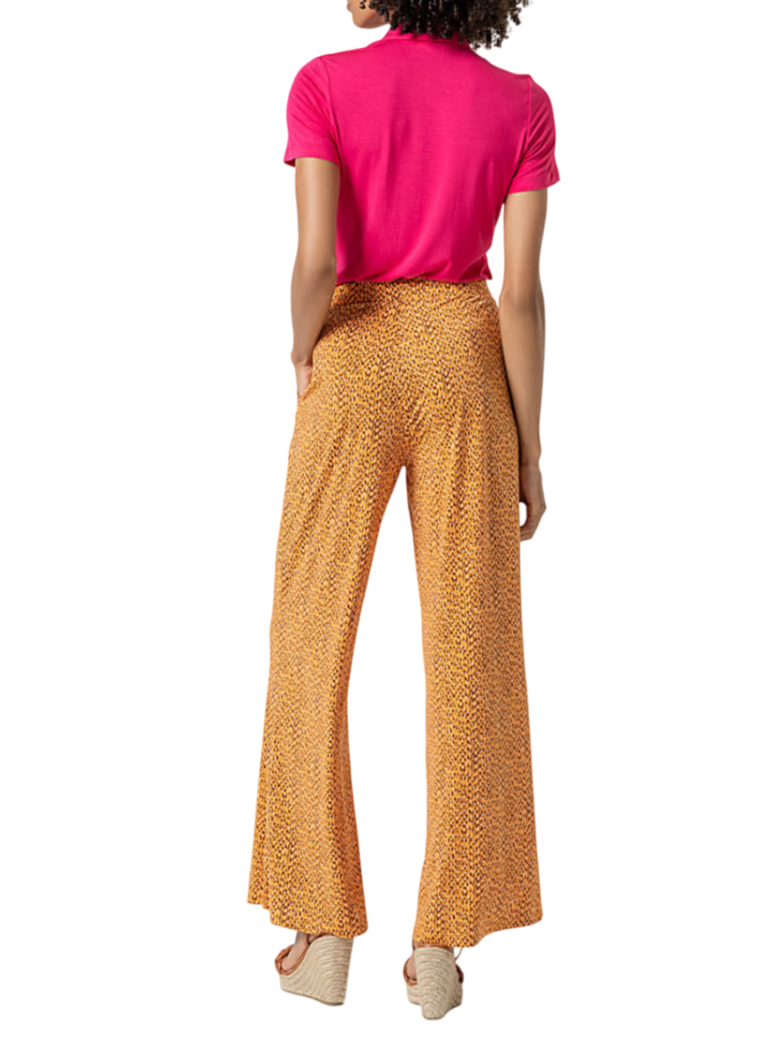 Surkana pantaloni gamba larga in fantasia arancio 525ORLY515 10 SURKANA 