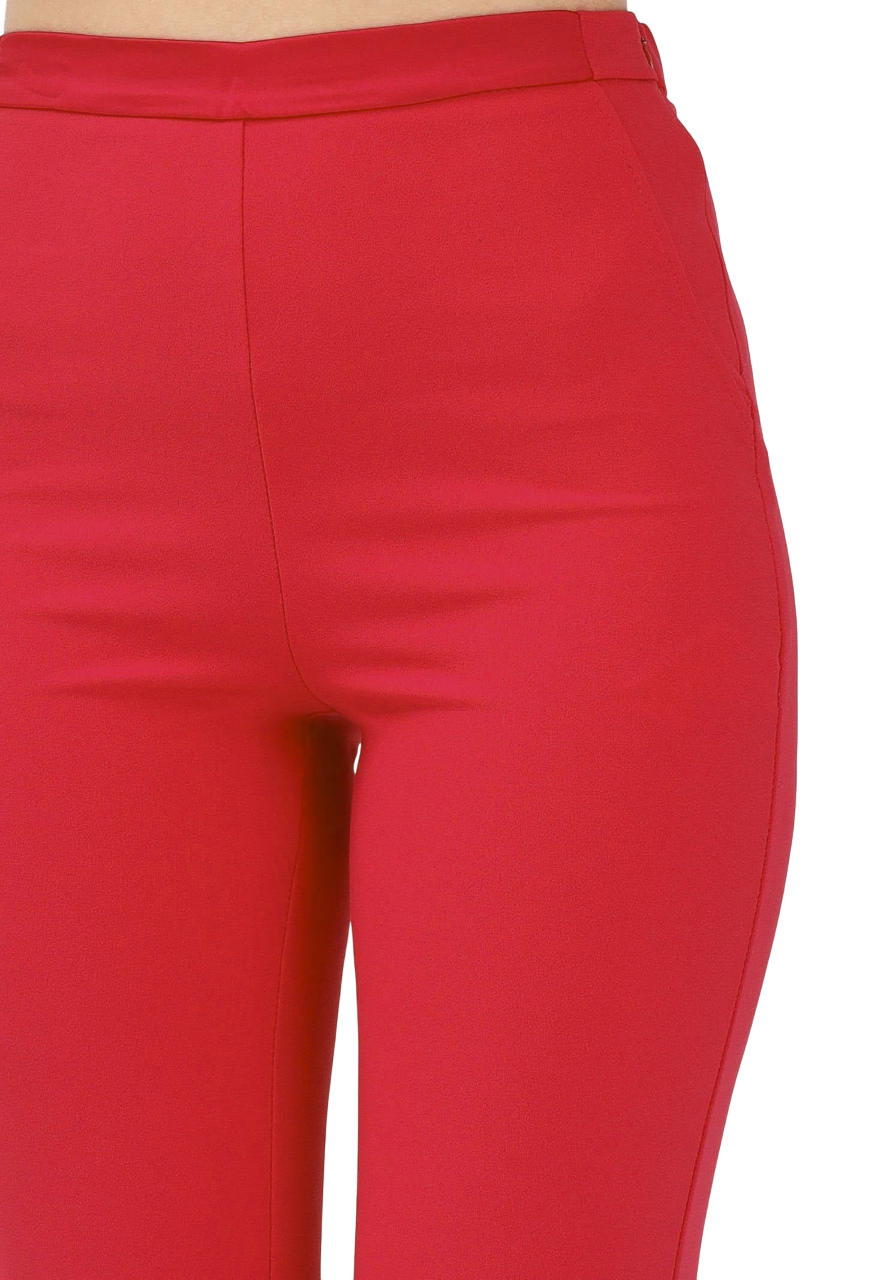 Vicolo pantaloni a zampa vita alta rosso TD0229 ROSSO VICOLO 