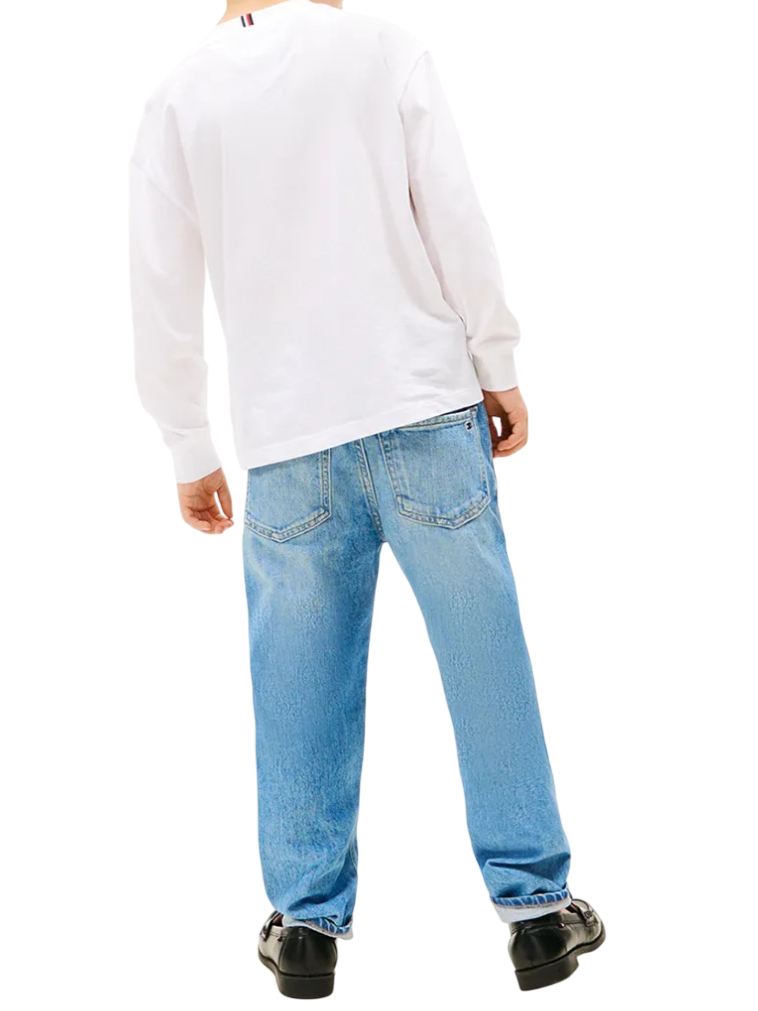 Tommy Hilfiger T-shirt bambino manica lunga bianco KB0KB09846 YBR Tommy Hilfiger 