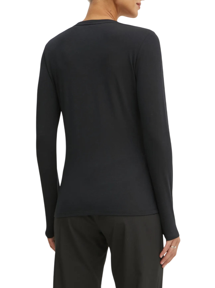 Liu Jo T-shirt manica lunga con logo strass nero TA5169JS003 M9116 LIU JO 
