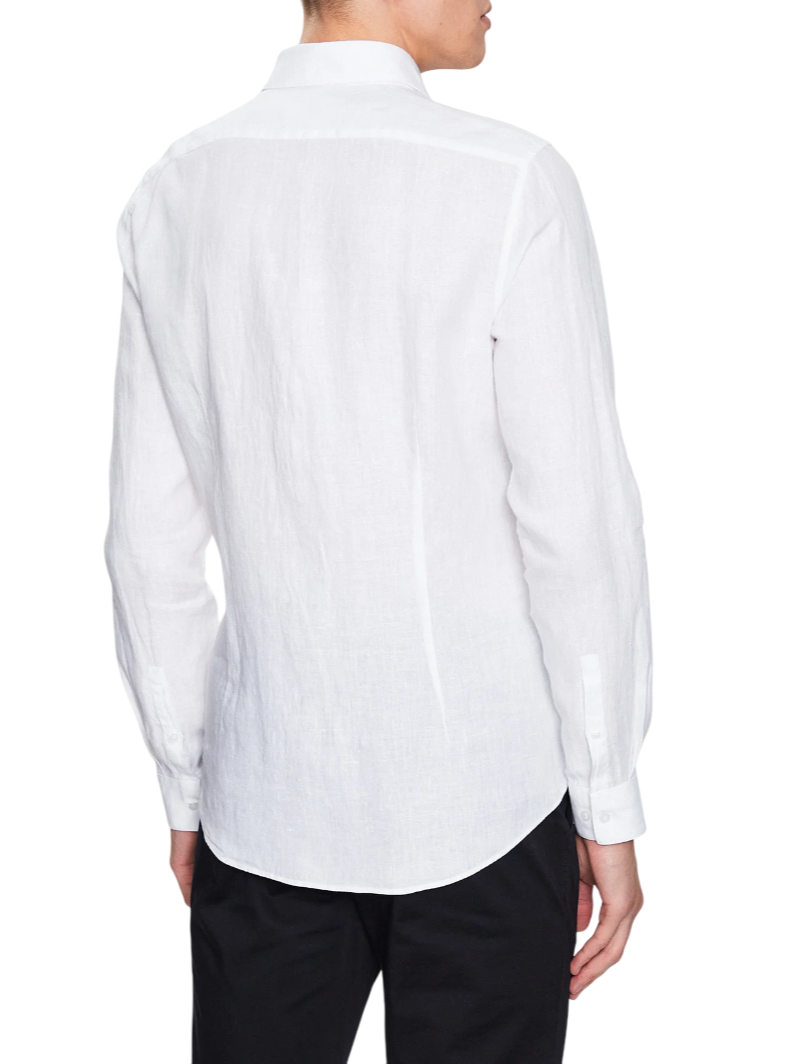 Calvin Klein camicia manica lunga in lino slim fit bianco K10K109286 0K4 Calvin Klein 