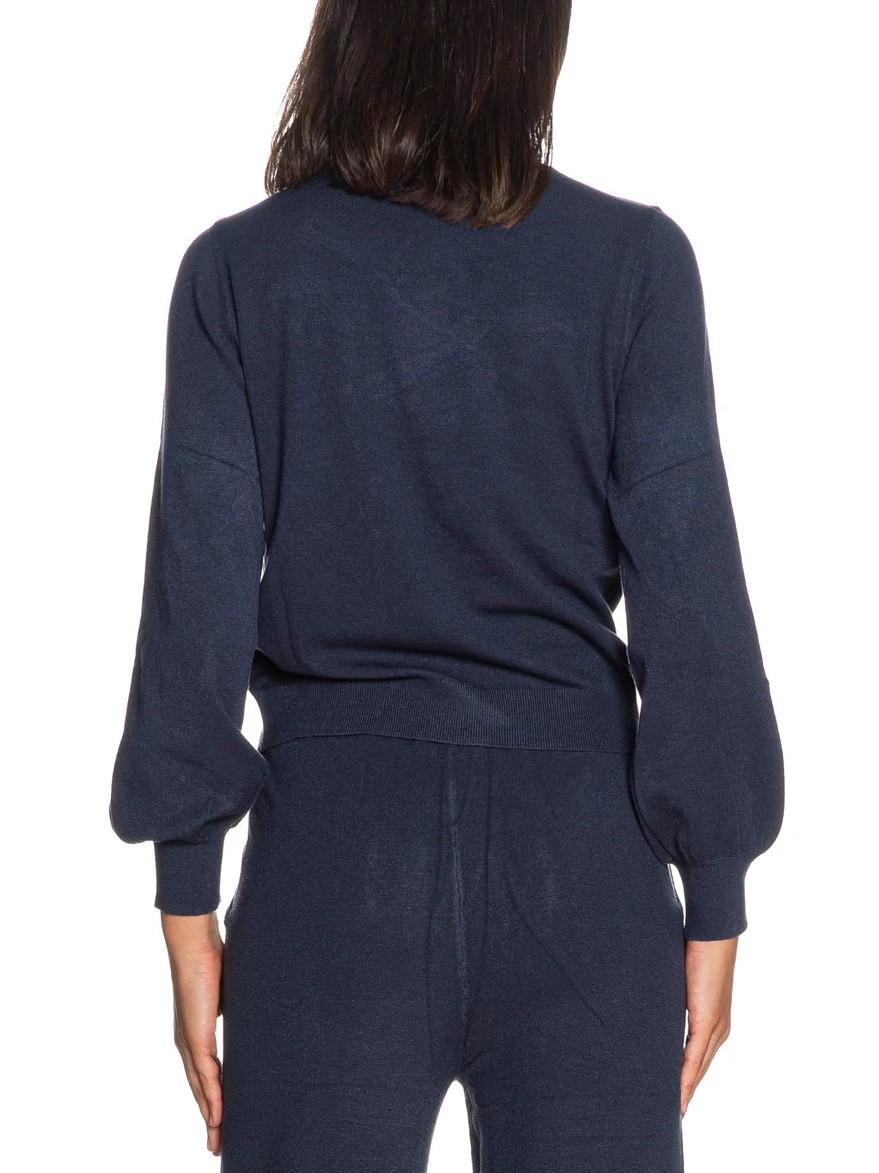 Yes Zee maglia lupetto donna misto viscosa blu M002-RU00 0710 YES-ZEE 