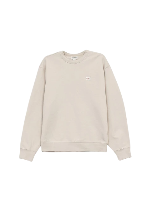 Calvin Klein Jeans felpa uomo con patch logato ecrù LV04RC273G 2JX Calvin Klein Jeans 