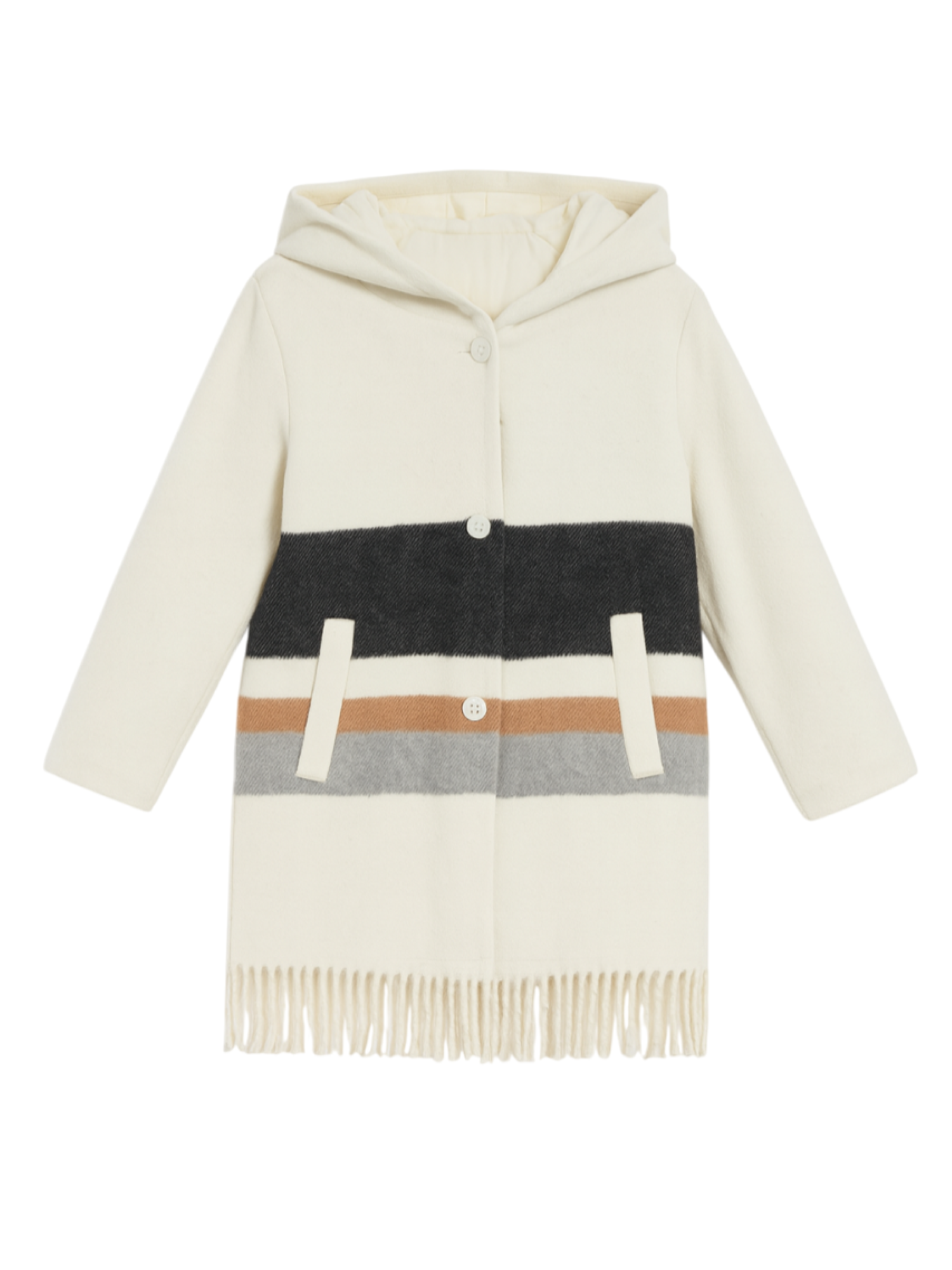 Please cappotto bambina con cappuccio panna JB53121G78 1134 PLEASE KID 