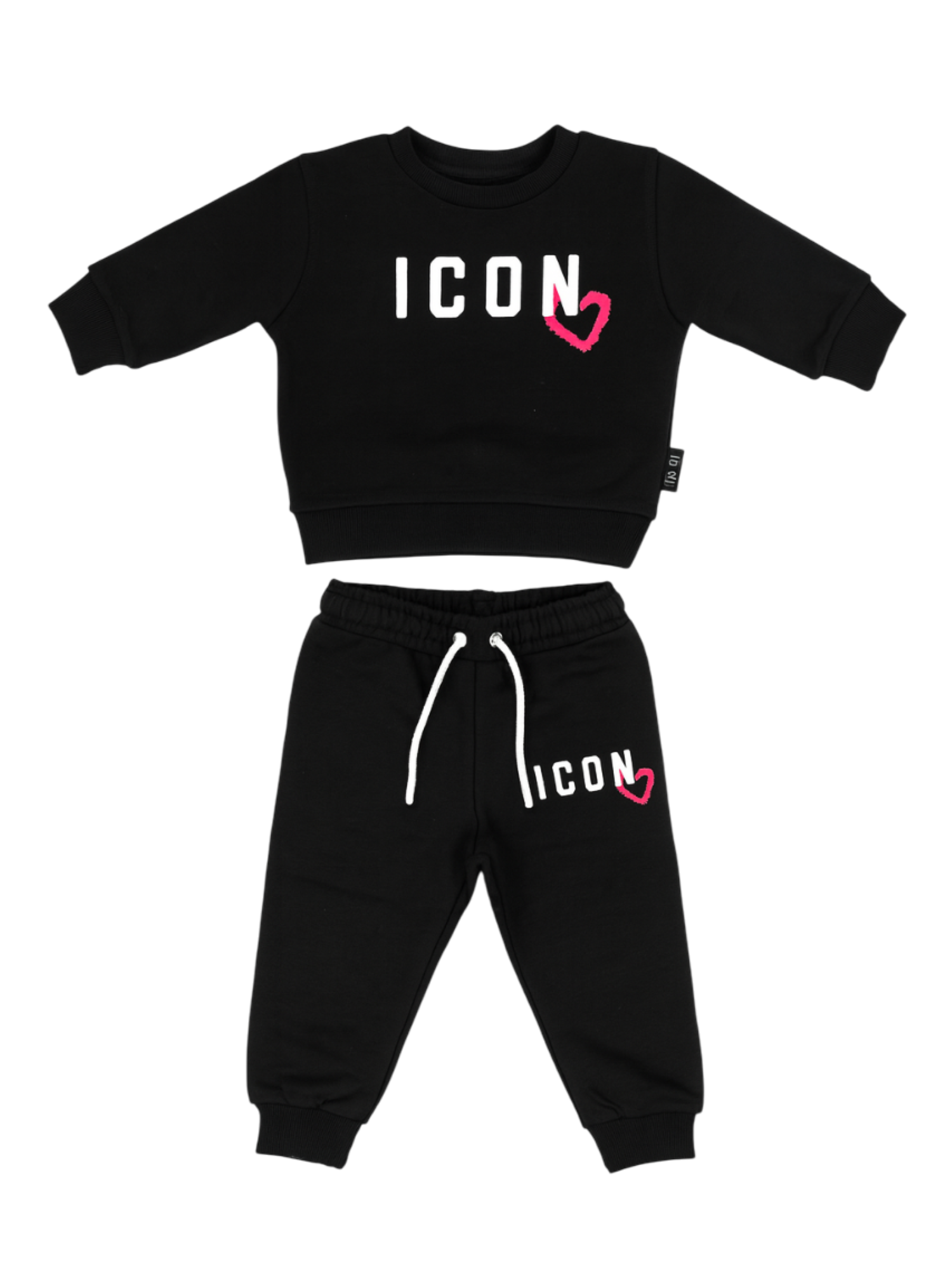 Icon completo bambina felpa e pantaloni nero INGFS00900 9000 ICON 