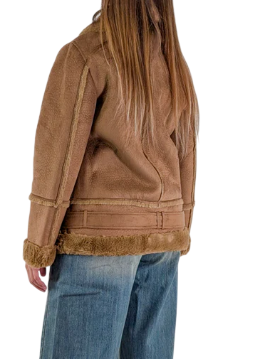 Vicolo montone ecologico con ecopelliccia color cammello TF0091 CAMMELLO VICOLO 