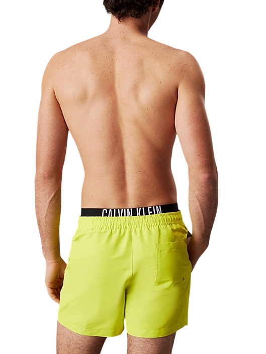 Calvin Klein boxer mare in nylon con fascia logata verde lime KM0KM01093 LRF Calvin Klein Beachwear 