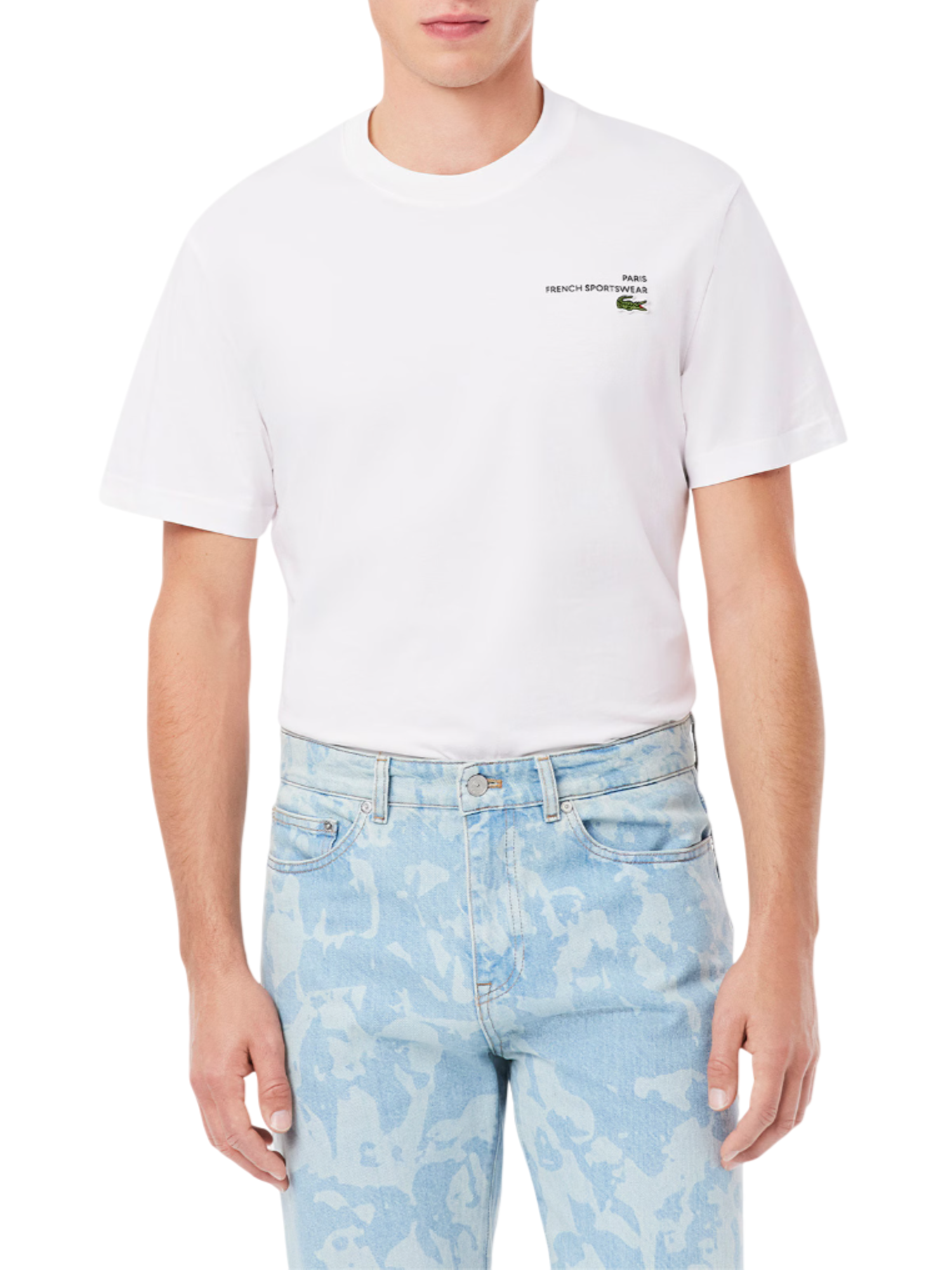 Lacoste T-shirt manica corta con stampa bianco TH9880 001 LACOSTE 