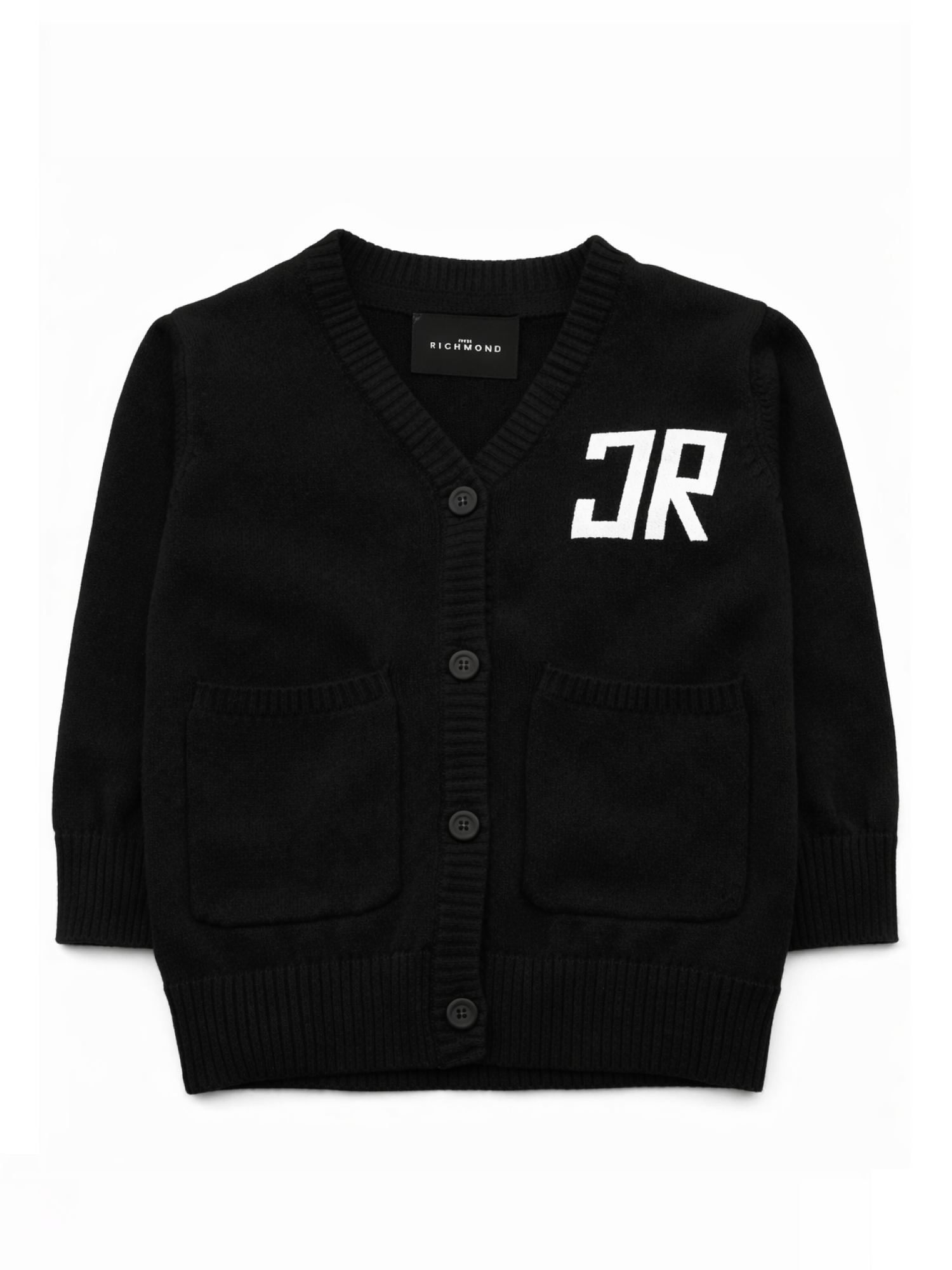 John Richmond cardigan neonato con tasche nero RIP26032MA BLACK-WHITE John RICHMOND 