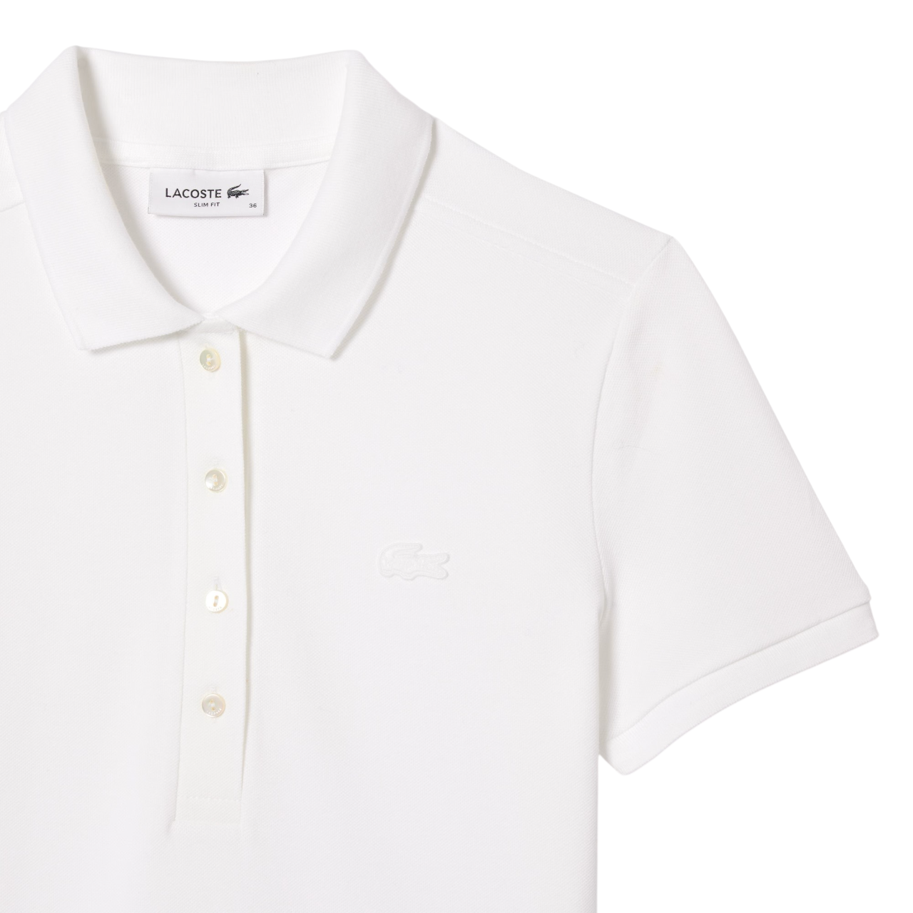 Lacoste polo donna manica corta in piquè bianco PF5462 001 LACOSTE 