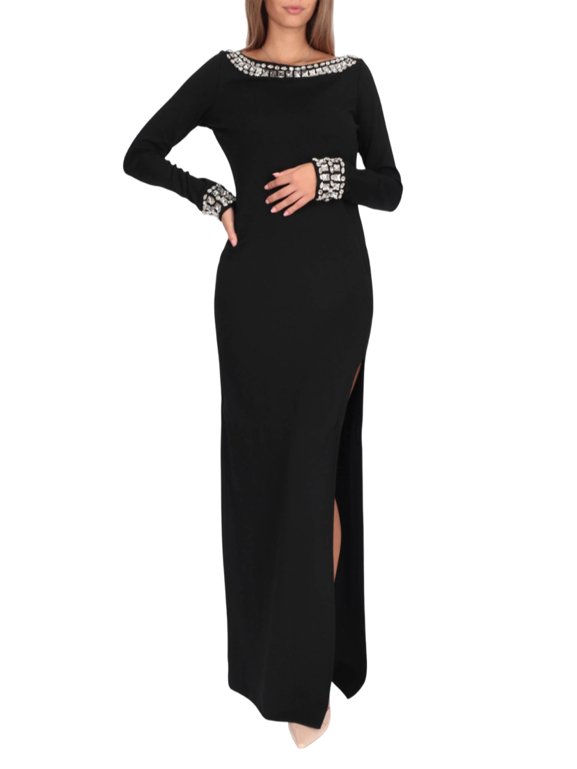 Blugirl abito lungo con applicazioni gioiello nero RF5277J4762 22222 BLUGIRL 