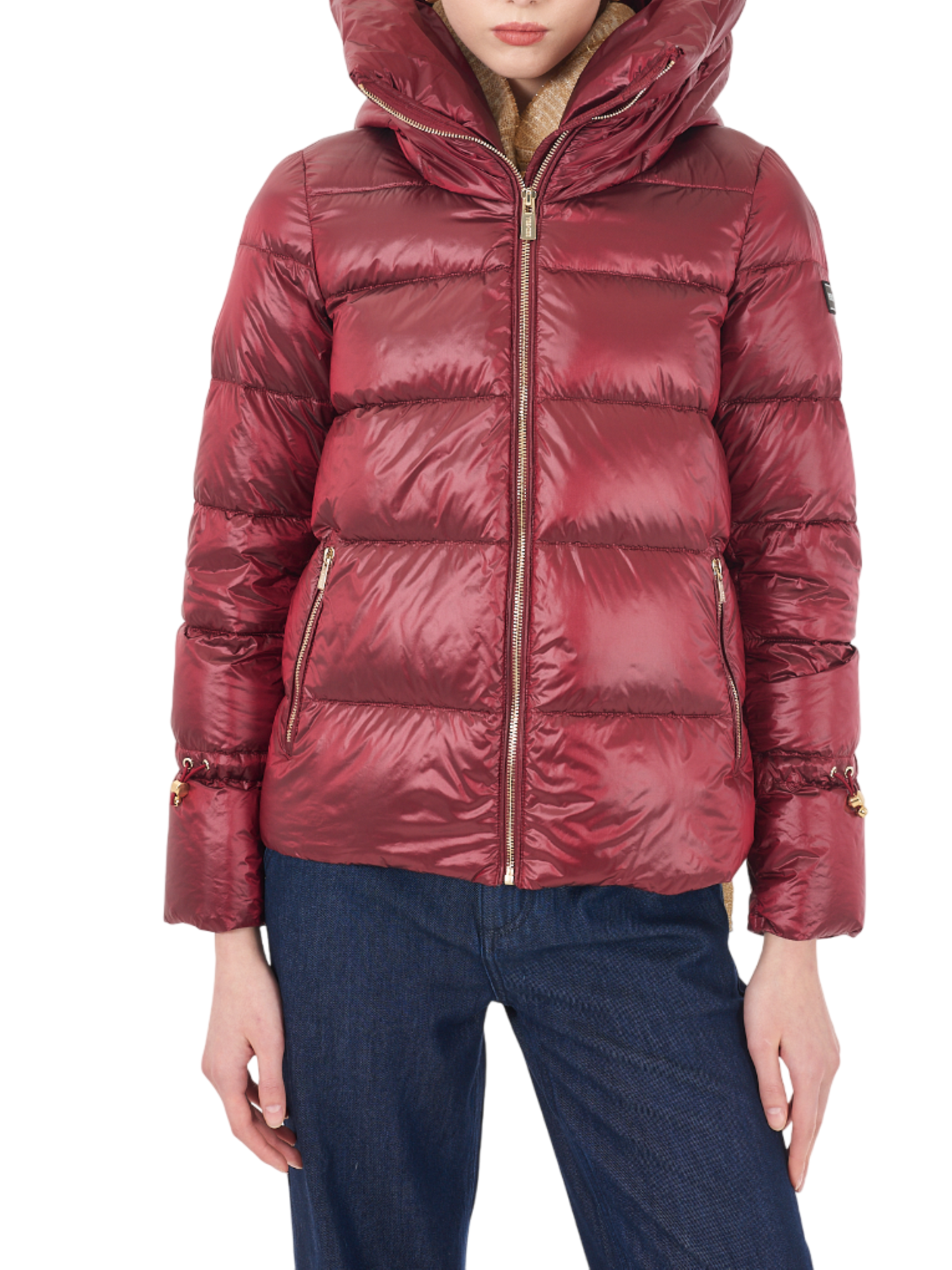 Yes Zee piumino donna in nylon trapuntato rosso J043-O100 0580 YES-ZEE 