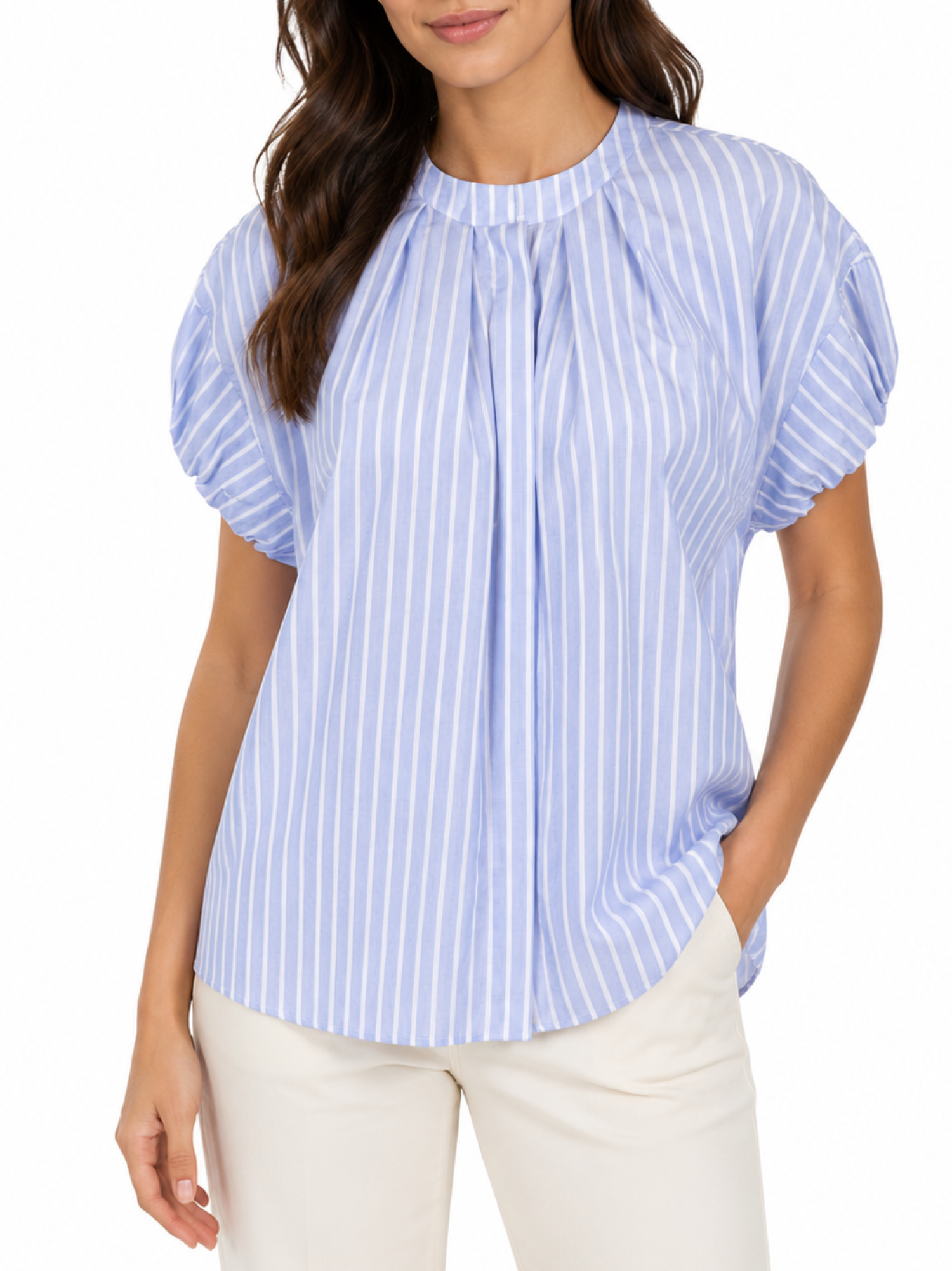 Jc Sophie camicia a righe donna Leonie celeste L3032-1 LIGHT BLUE STRIPES JC SOPHIE 