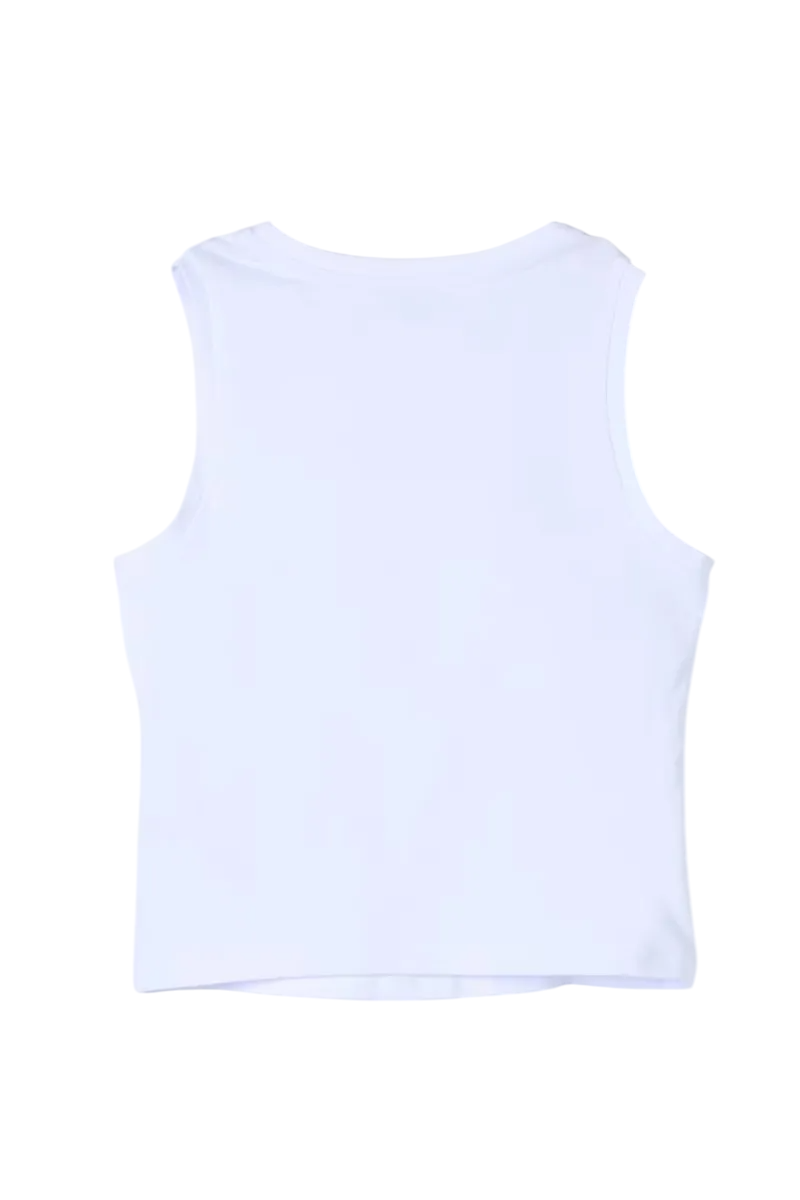 Patrizia Pepe top in jersey con logo strass bianco 7M0813-J061 FF50 PATRIZIA PEPE 