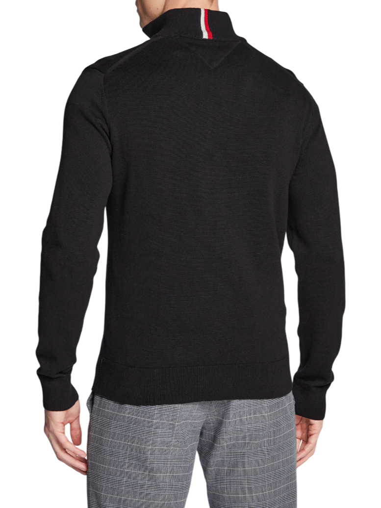 Tommy Hilfiger maglia Pima con mezza zip nero MW0MW28049 BDS Tommy Hilfiger 