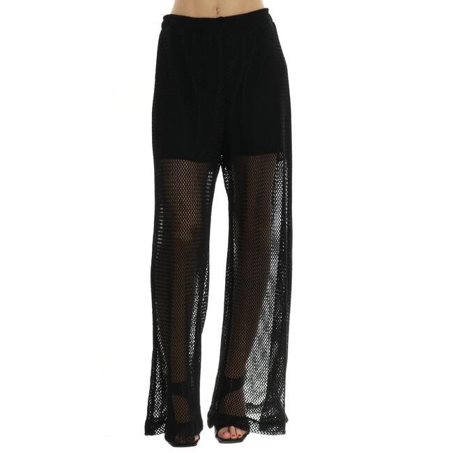 Haveone pantaloni palazzo in tessuto a rete nero PVS-N236 NERO HAVEONE 