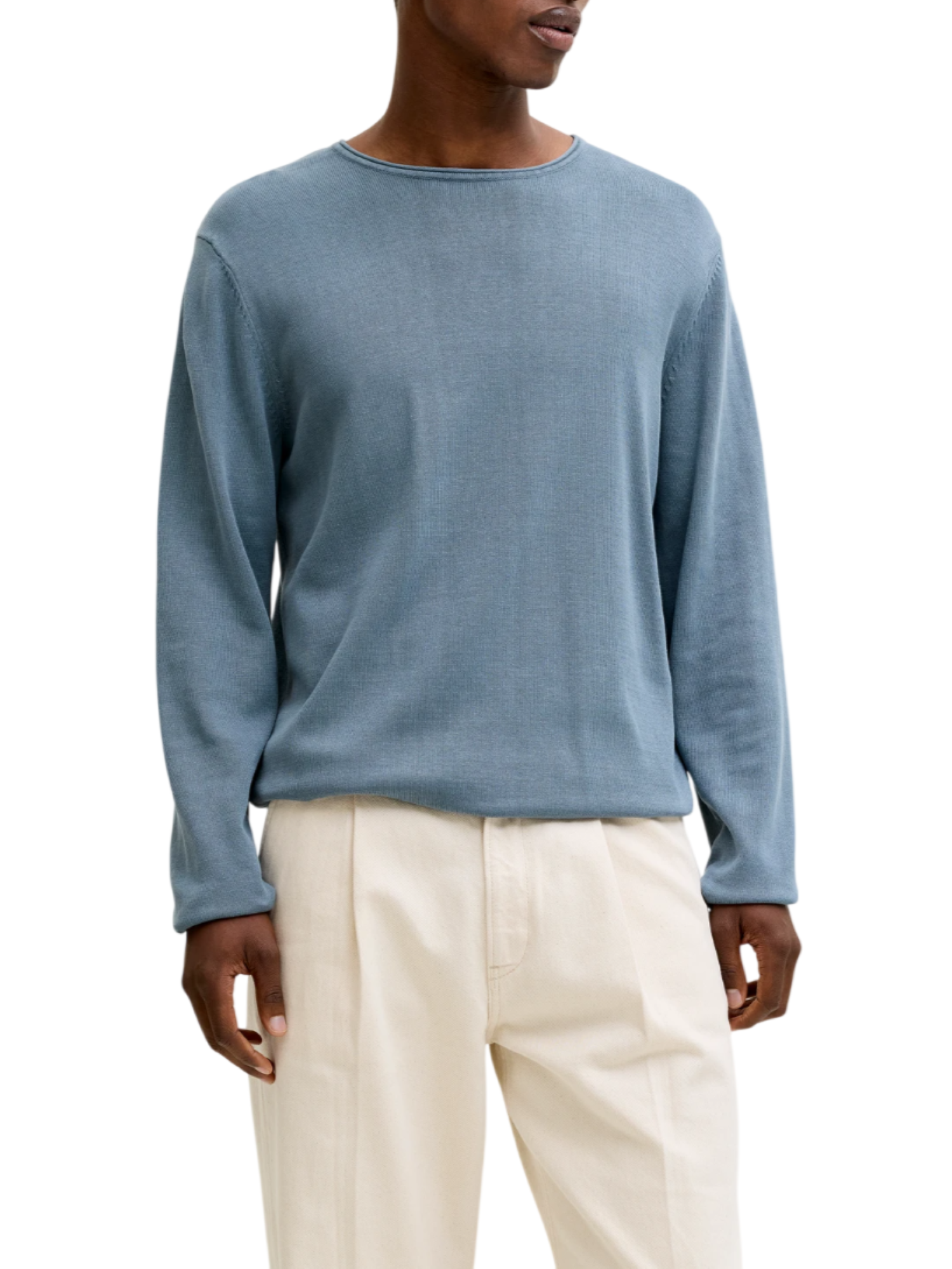 Jack&Jones maglia uomo in cotone carta da zucchero 12174001 BLUE MIRAGE JACK&JONES 